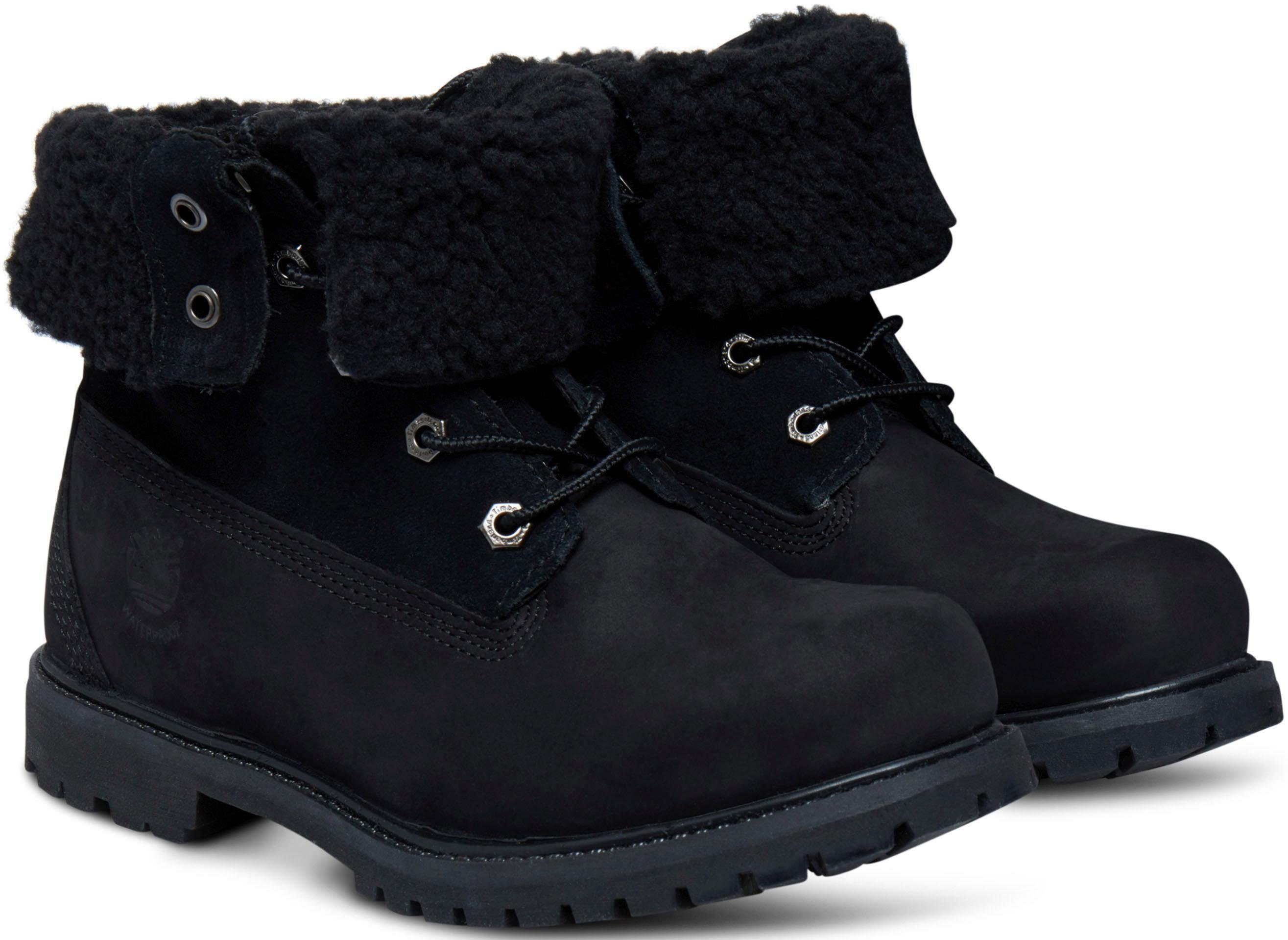 Schnürboots Black-Nubuck Teddy Timberland Fleece Authentics Wasserdicht Timberland