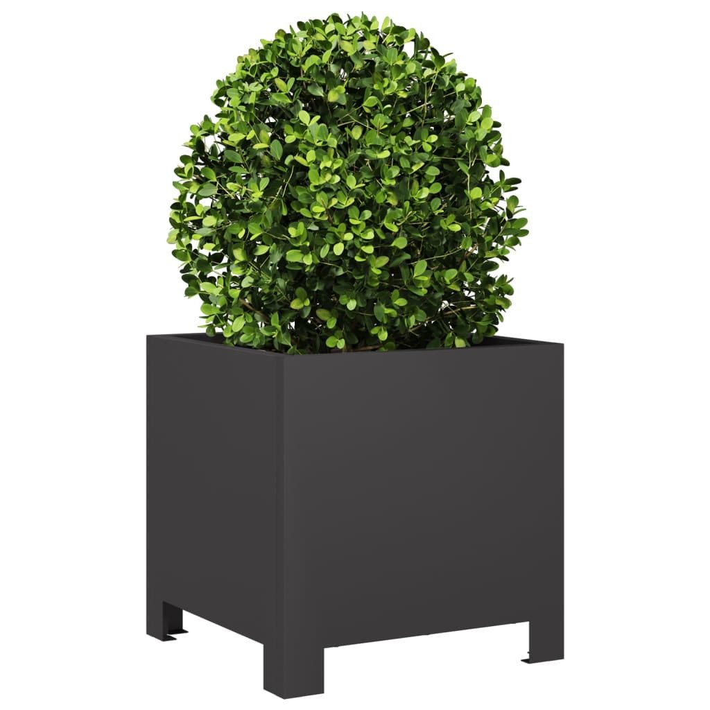vidaXL Blumentopf Pflanzkübel Schwarz 30x30x30 Stahl günstig online kaufen