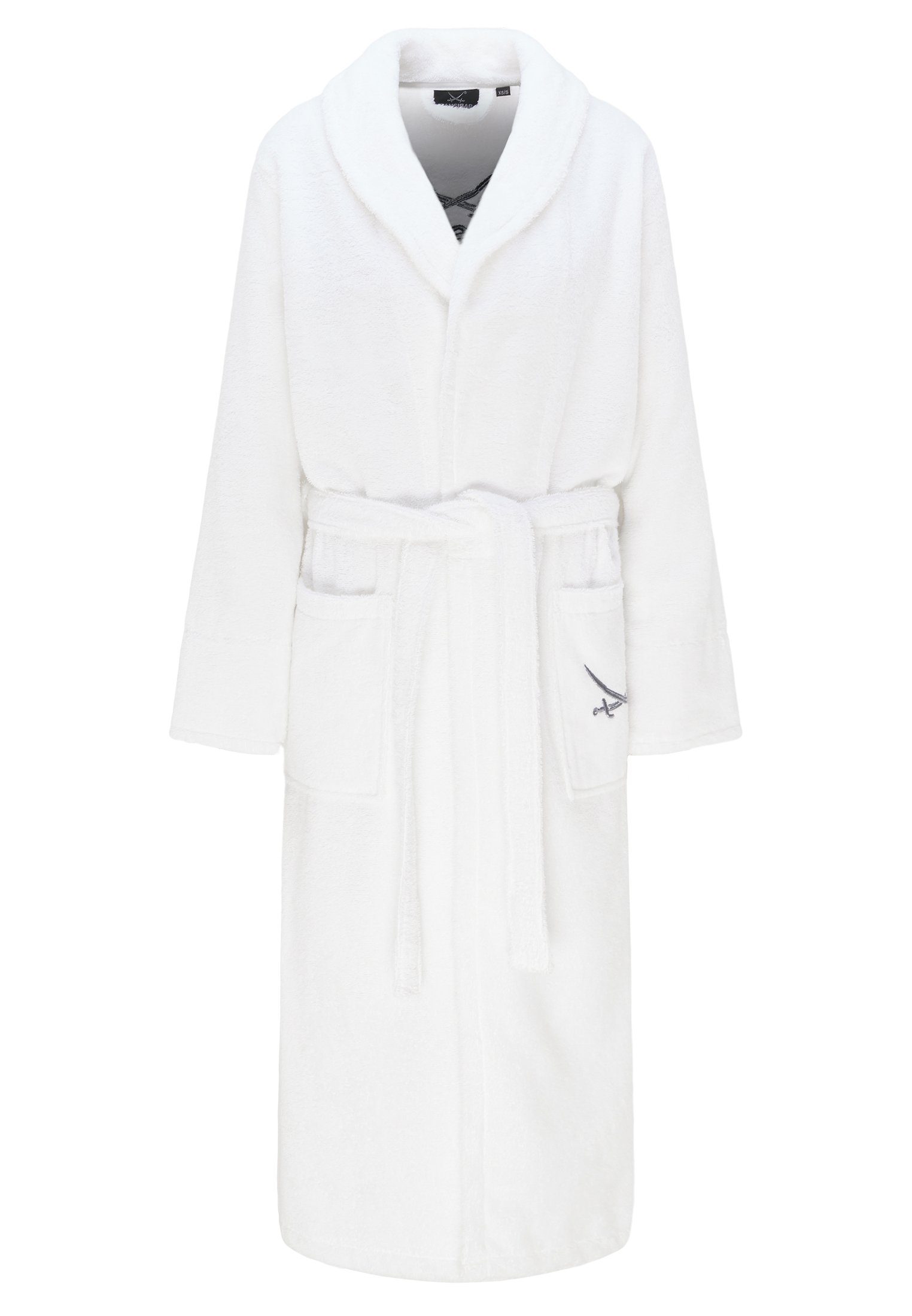 Sansibar Sylt Unisex-Bademantel Sansibar Bademantel mit Schalkragen, mit gesticktem Sansibar Logo, Baumwolle, Schalkragen, Gürtel, mit Bindegürtel, kuschelig, hochwertige Sansibar Logo-Stickerei