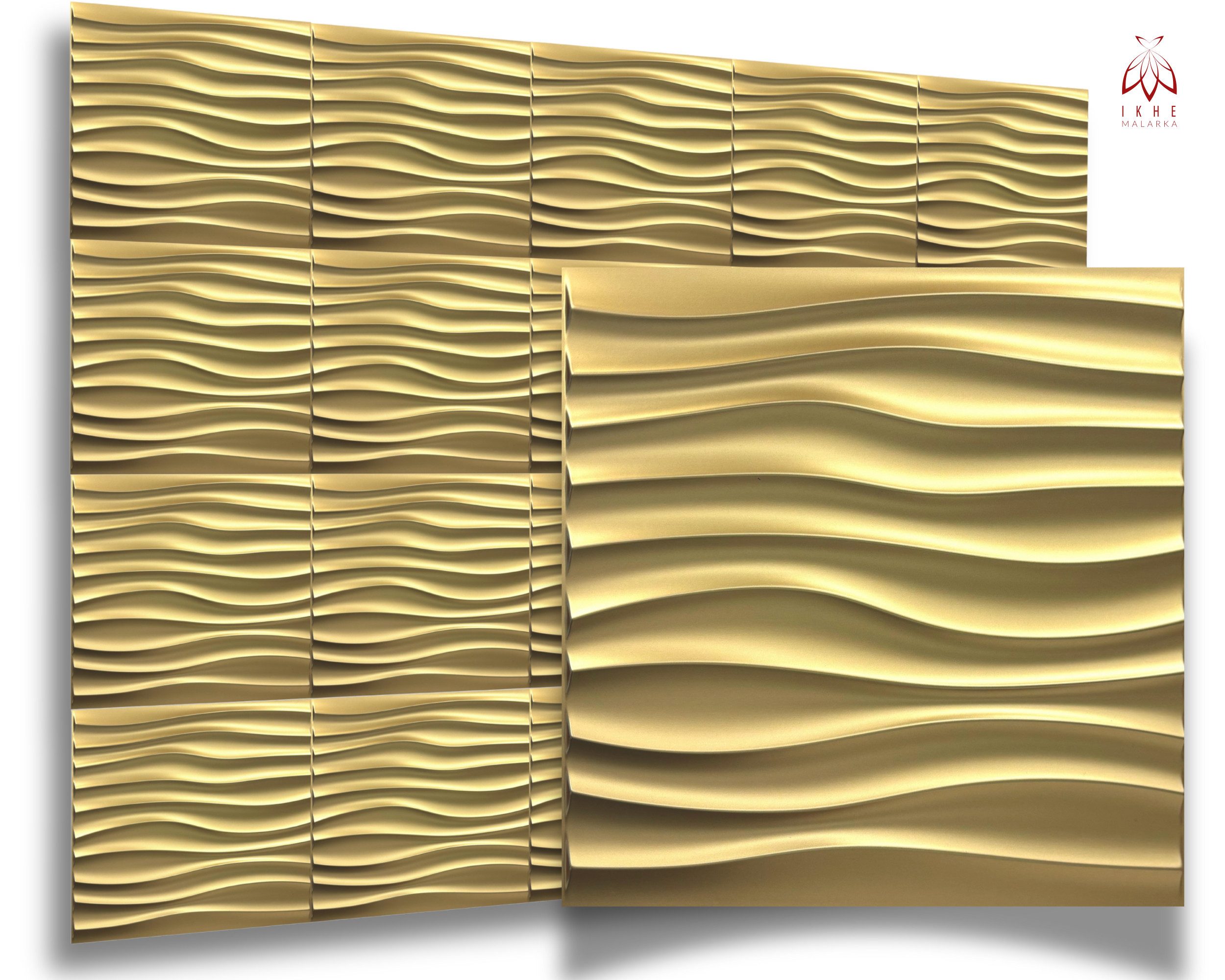 IKHEMalarka 3D Wandpaneel 3D Paneele PVC Kunststoffpaneele, BxL: 50,00x50,00 cm, 0,25 qm, (1 Stück, 3D Wandpaneele Deckenpaneele) hochwertige & harte PVC 3D Platten Wand & Decke