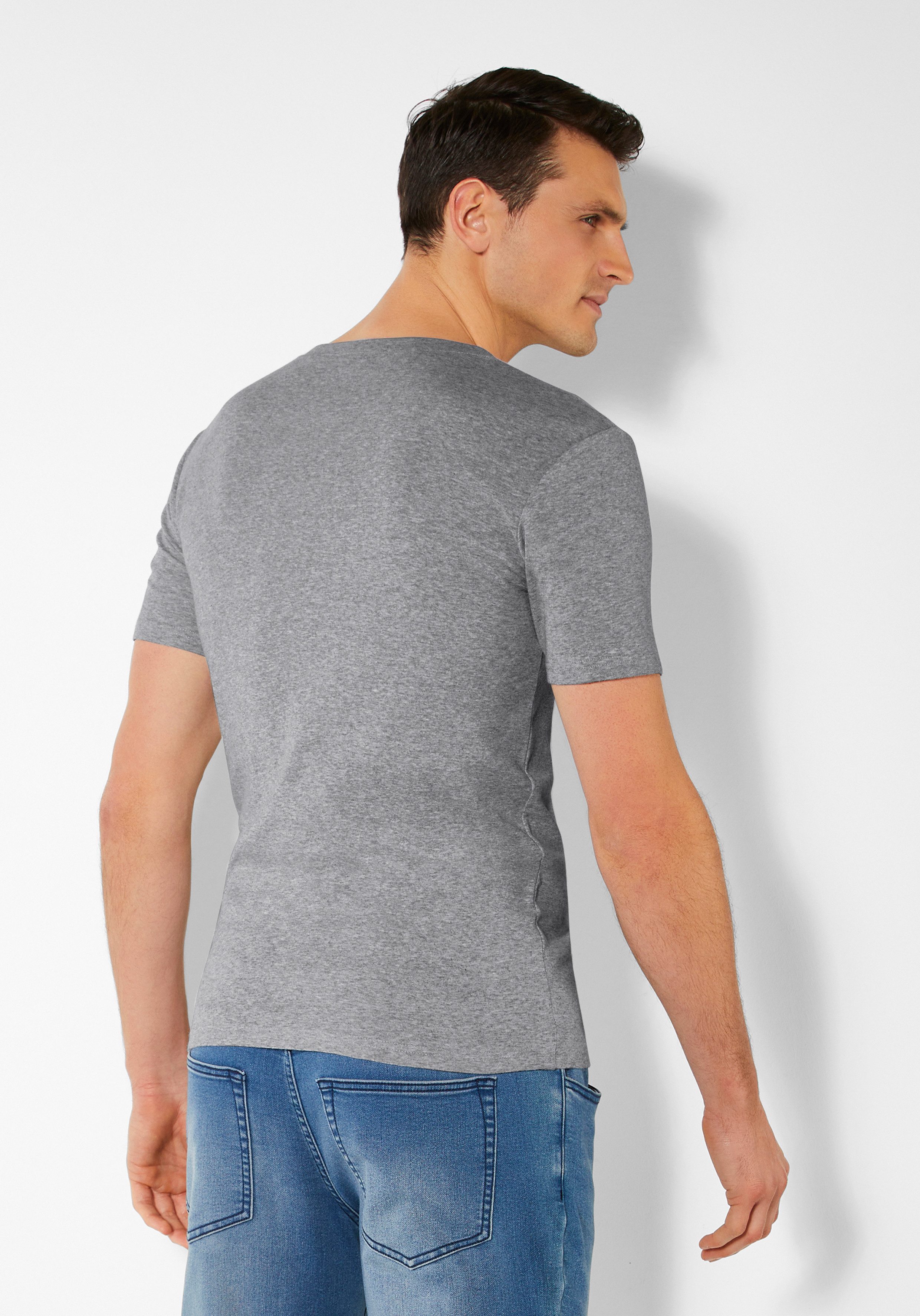 H.I.S T-Shirt mit aufwendiger Knopfleiste, perfekt als Unterziehshirt