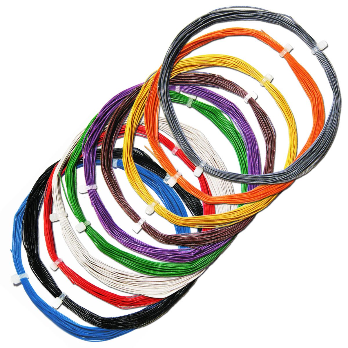 world-trading-net 100m Litze flexibel - SET 10 Farben 0,5mm/0,04mm² Elektro-Kabel