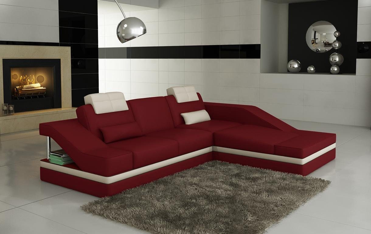 JVmoebel Ecksofa Designer rote L-Form Europe stilvoll in Made Neu, Sofa modernes Polstermöbel Couch