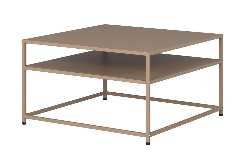 riess-ambiente Couchtisch DURA STEEL 70cm greige - Stahl, 2 Ablagefächer, modern, kombinierbar (Einzelartikel, 1-St), Industrial Design mit viel Stauraum – ideal für Sofa & Loungebereich