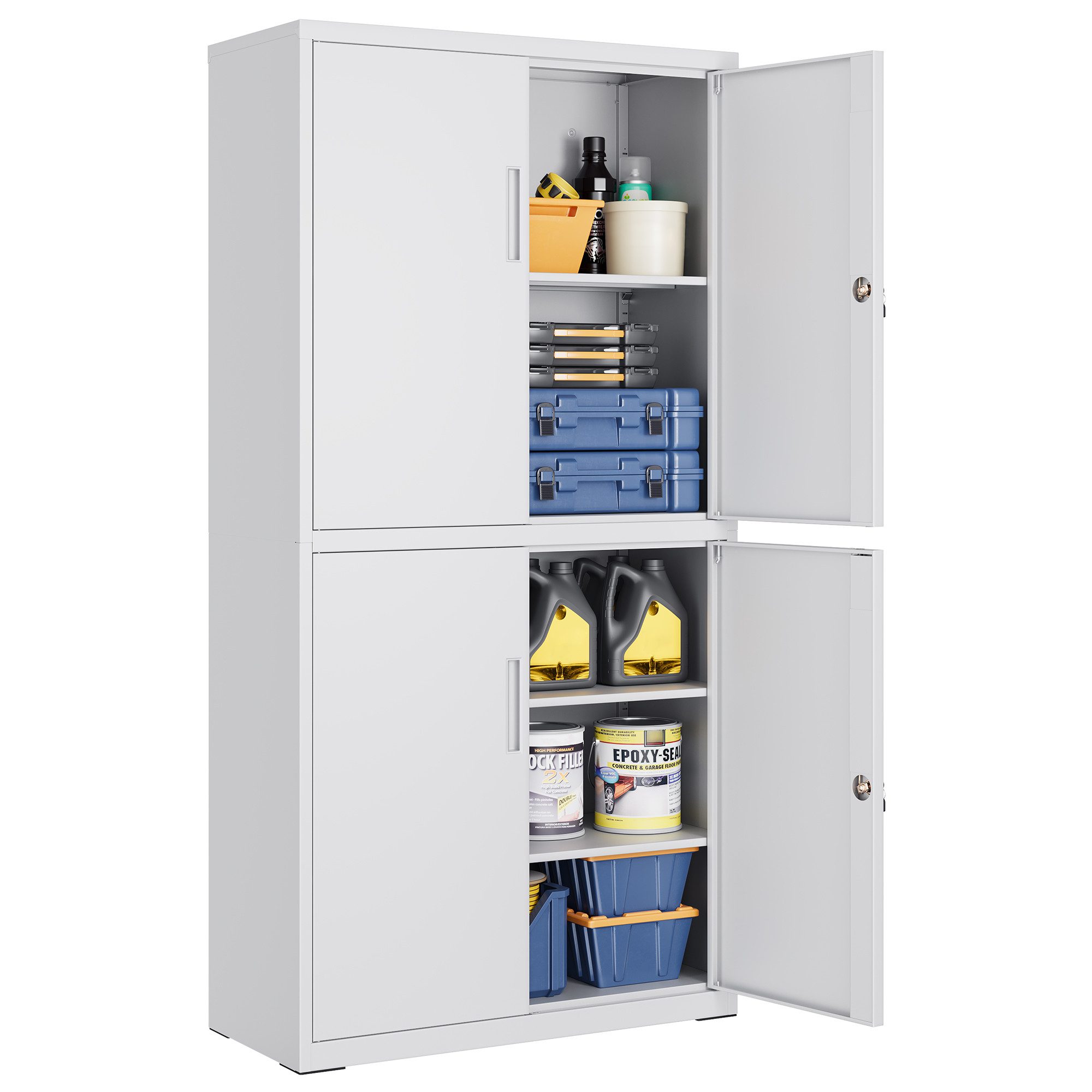 SONGMICS Aktenschrank Mehrzweckschrank, Büroschrank, 40 x 80 x 180 cm, verstellbare Ablagen