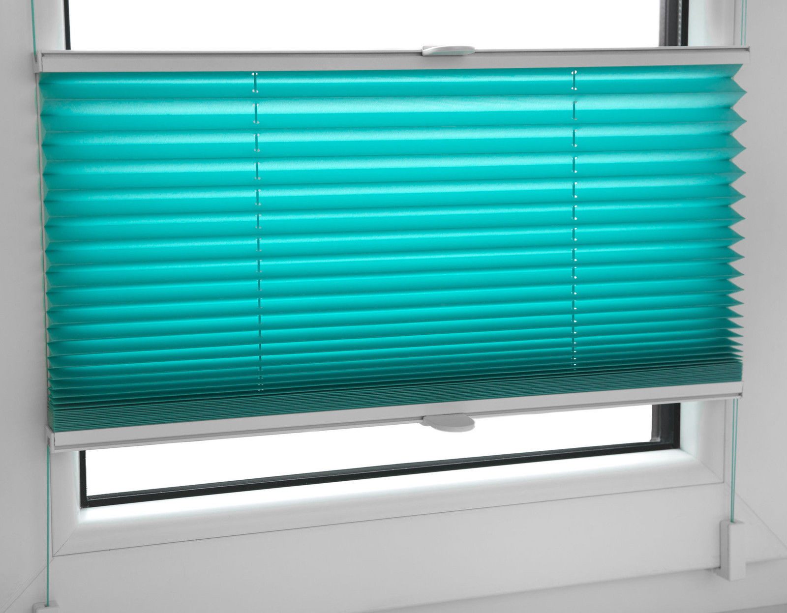 KS Handel 24 Plissee, Plissee Faltrollo inkl. Klemmträger türkis 90x200 cm Jalousie