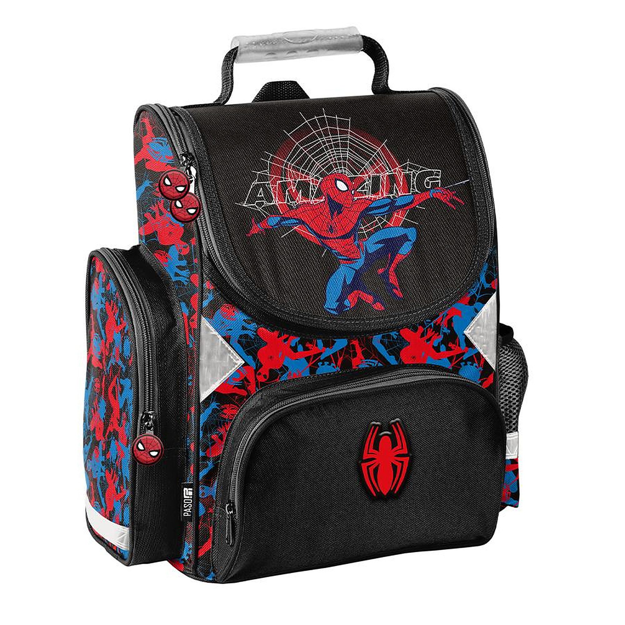 PASO Schulrucksack (Schulset, 3-tlg), Spider-Man, 3-tlg. Set, Schwarz
