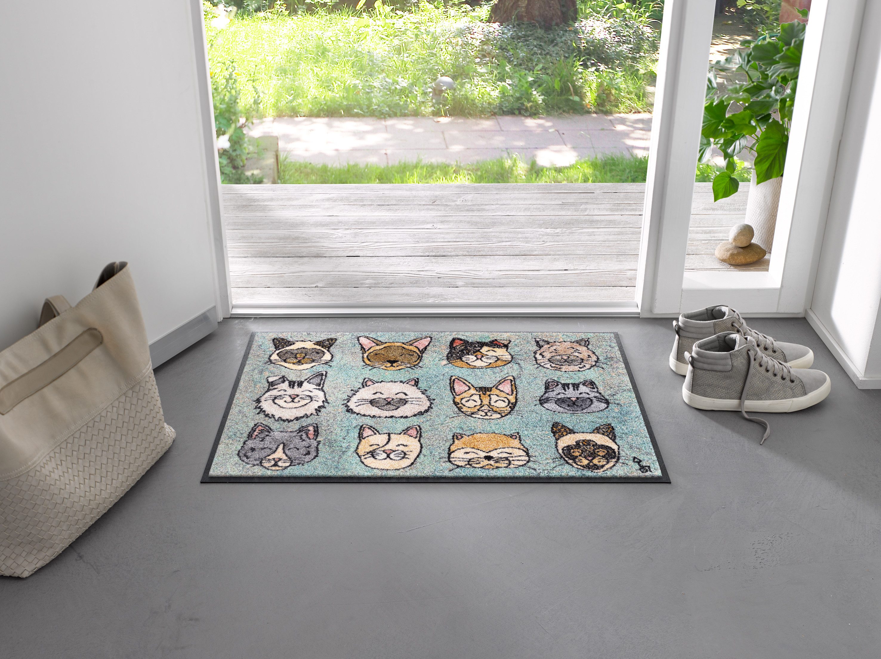 wash+dry by Kleen-Tex Fußmatte Glückskatzen, rechteckig, Höhe: 7 mm günstig online kaufen