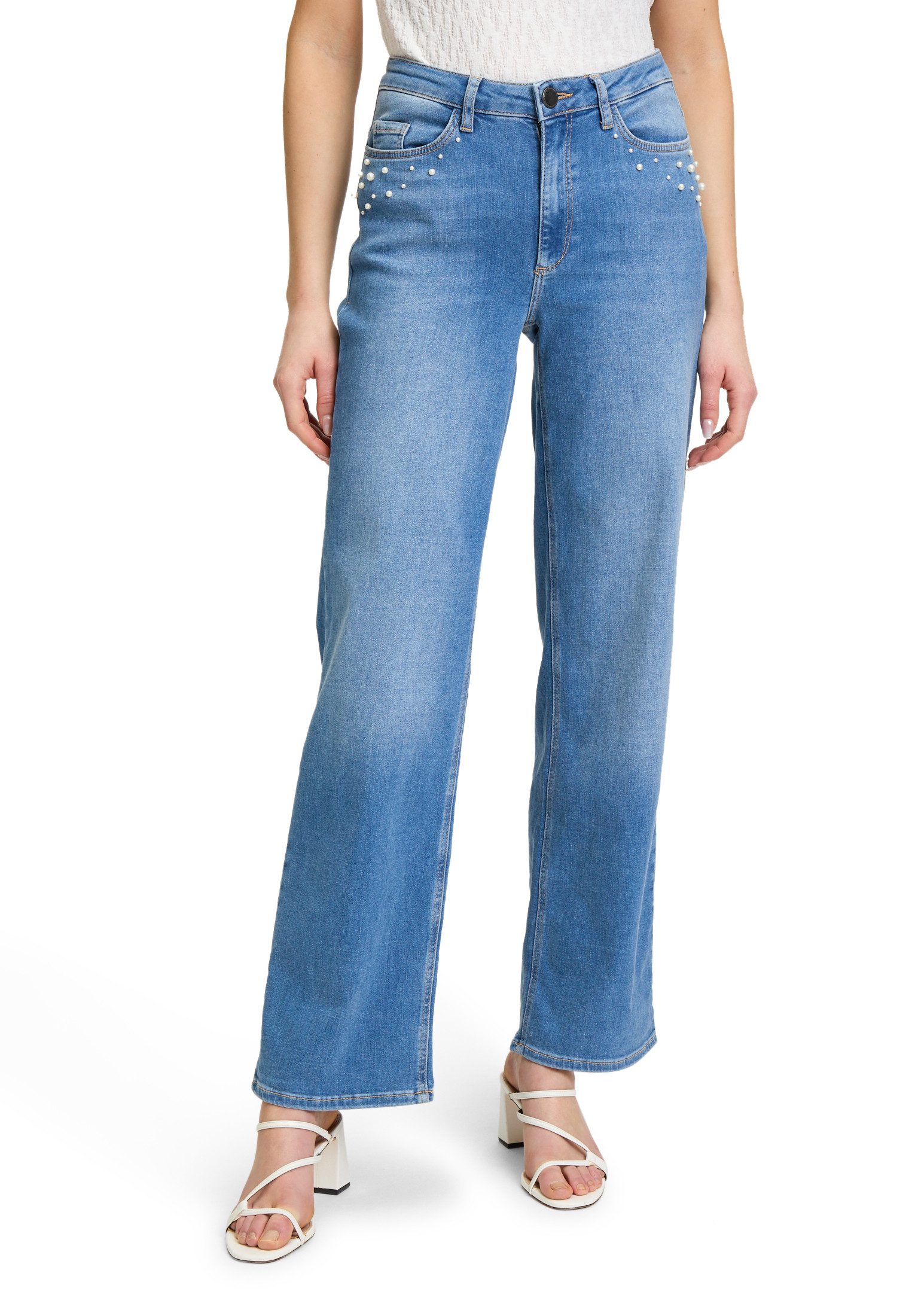 High-waist-Jeans Betty & Co High Waisted-Jeans mit Perlen