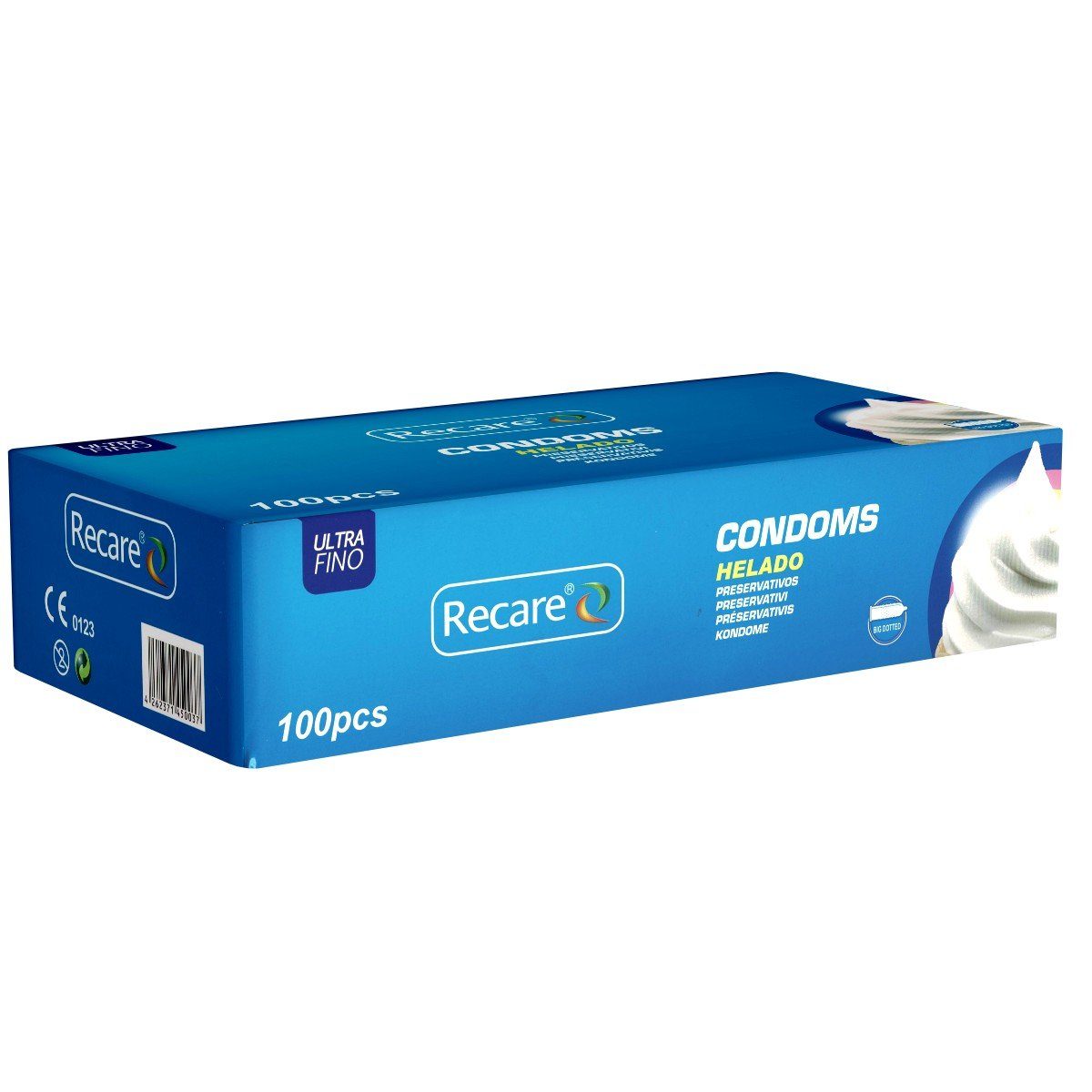 Recare Kondome Helado - erregende Kondome Packung mit, 100 St., Kondome mit Orgasmus-Noppen und Softeis-Geschmack