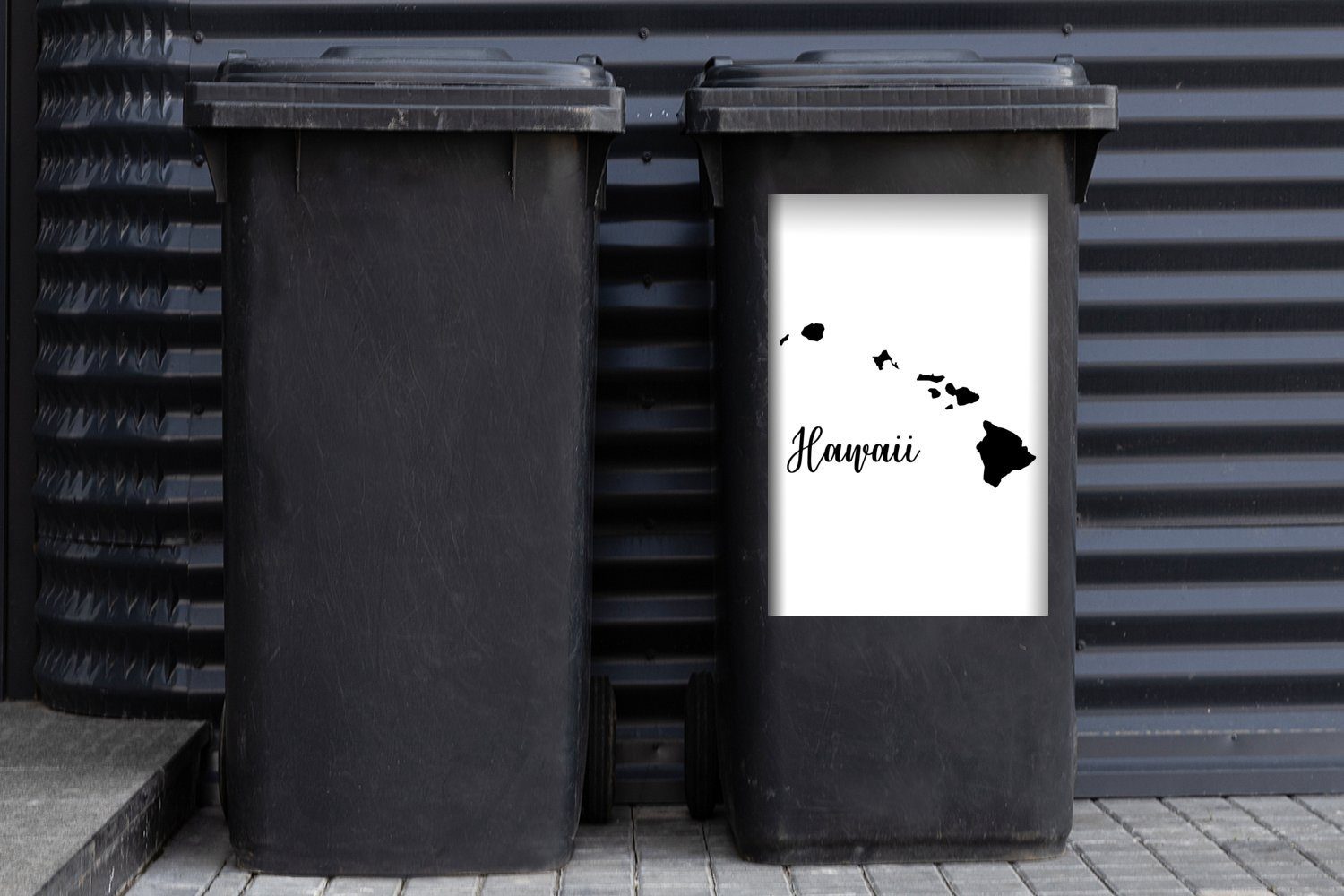 Wandsticker Container, Mülleimer-aufkleber, Umfang MuchoWow Mülltonne, Hawaii (1 St), Abfalbehälter von Sticker,