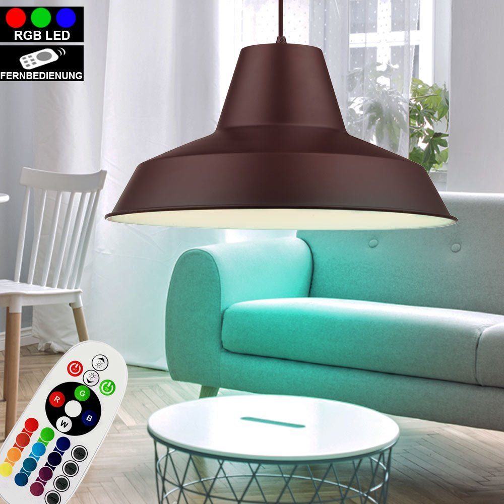 RGB LED Decken Hänge Lampe Wohn Zimmer Fernbedienung grün Pendel Leuchte dimmbar 