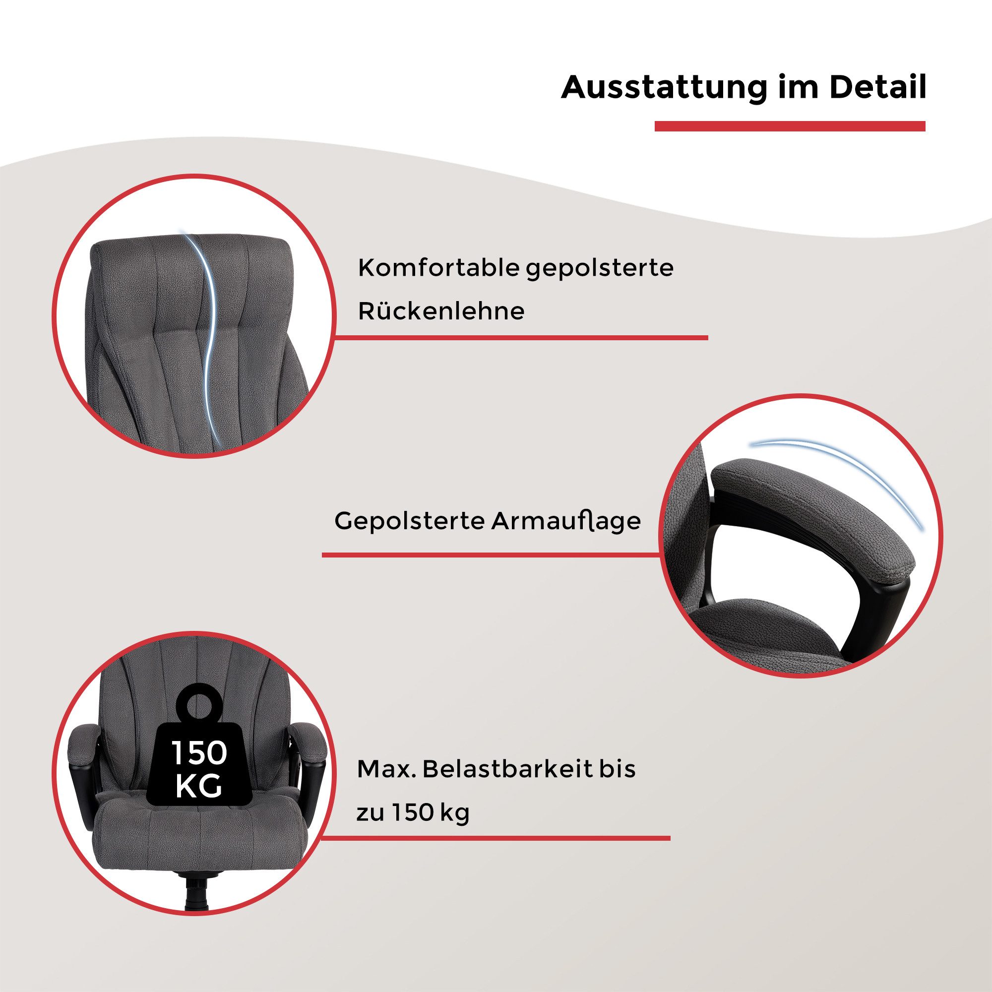 Duo Collection Chefsessel John XXL, mit gepolsterten Armlehnen