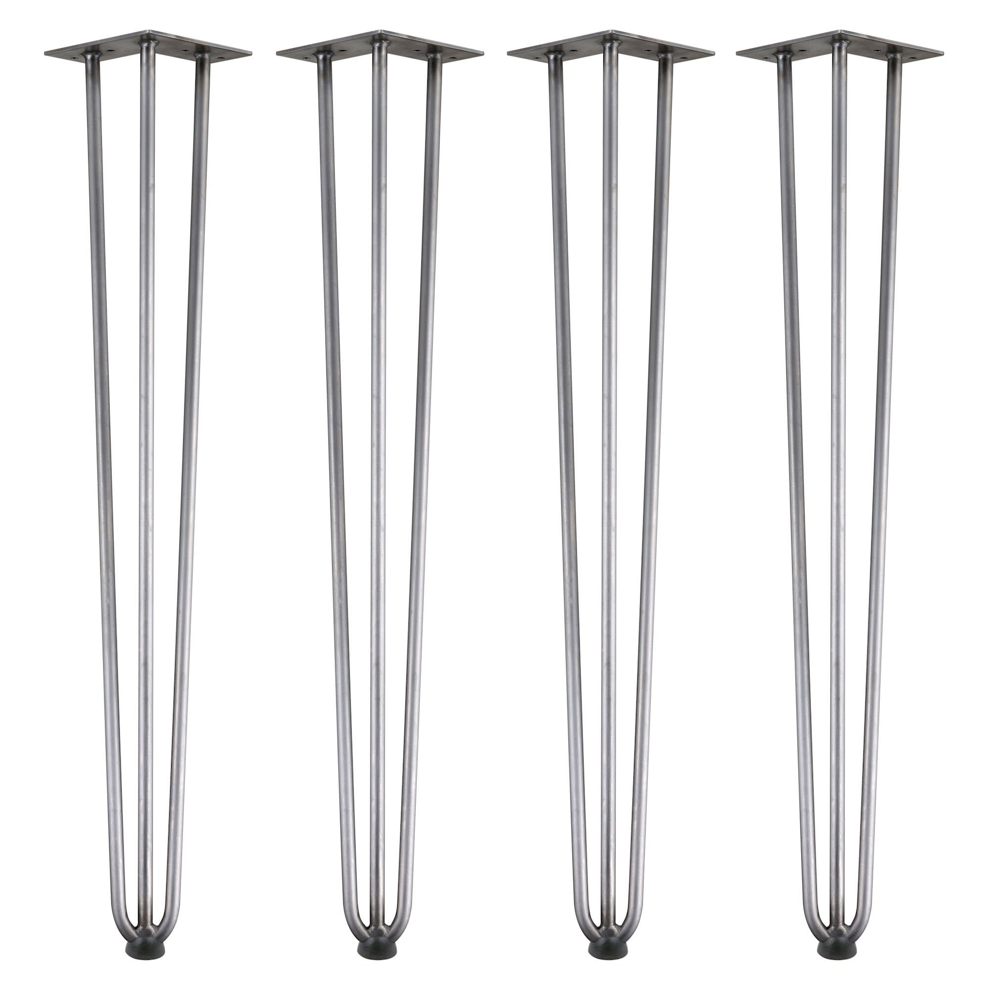 Zelsius Tischbein Hairpin Legs, 4er Set, 71 cm, Rohstahl, Tischbeine aus Stahl