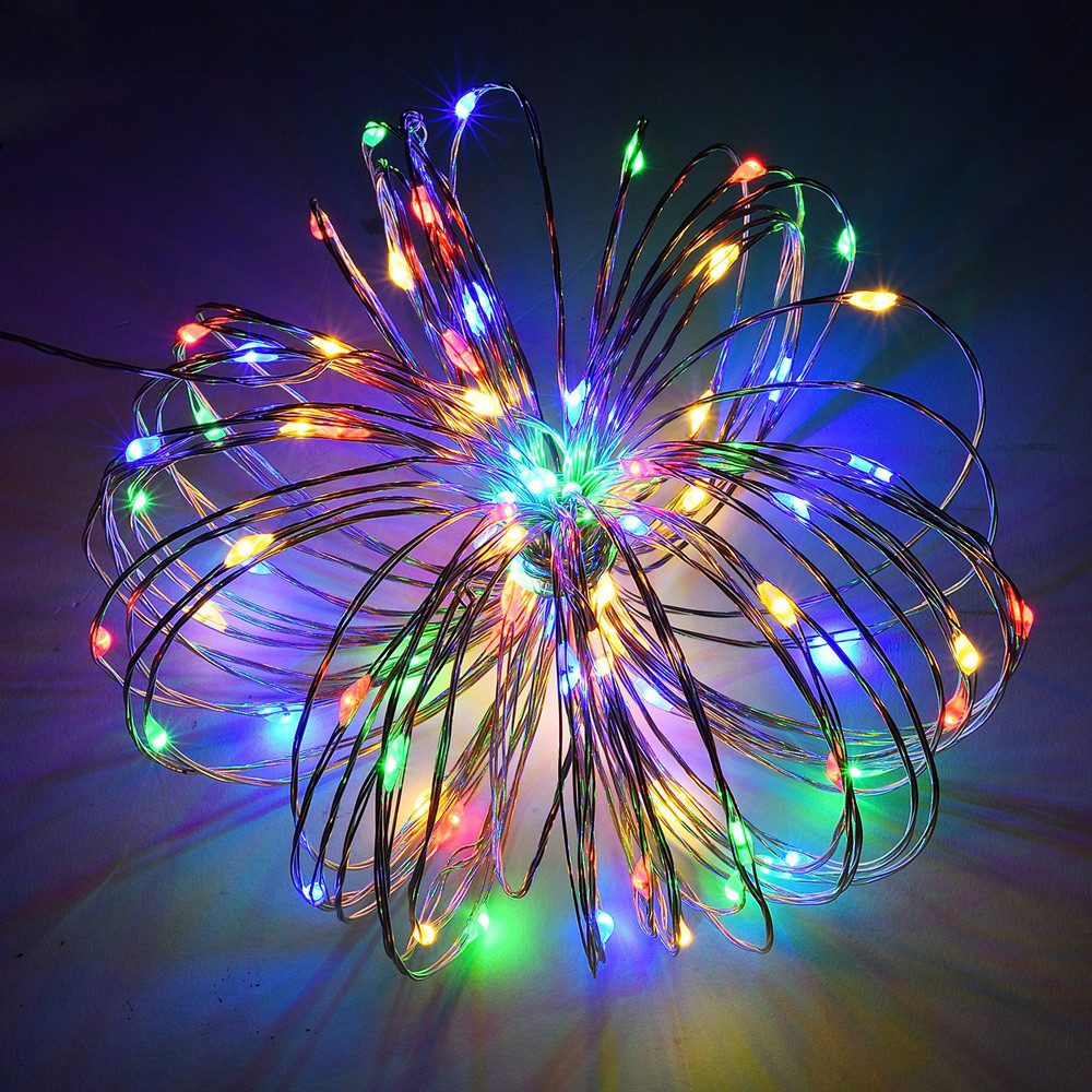 Qualra LED-Lichterkette 50/100/200LEDs Kupferdraht Lichterkette USB Innen D günstig online kaufen