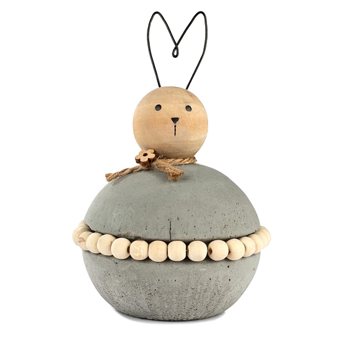 Macosa Home Osterhase Beton mit Perlengürtel 12 oder 15 cm Dekohase rund (D günstig online kaufen
