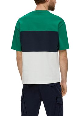 s.Oliver Kurzarmshirt Baumwollshirt im Colour Blocking-Style