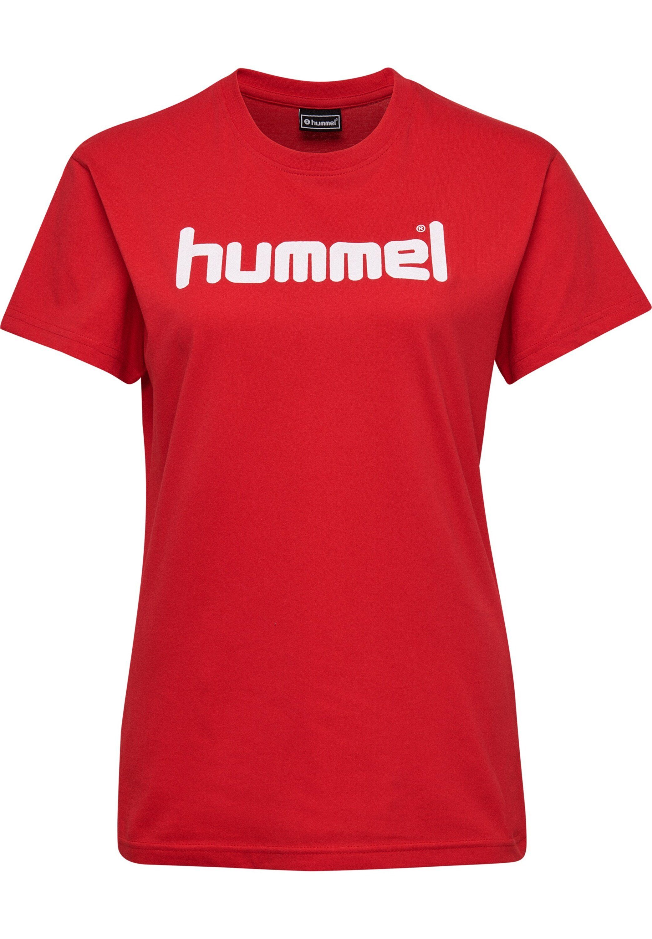 Rot T-Shirt (1-tlg) Details hummel Plain/ohne