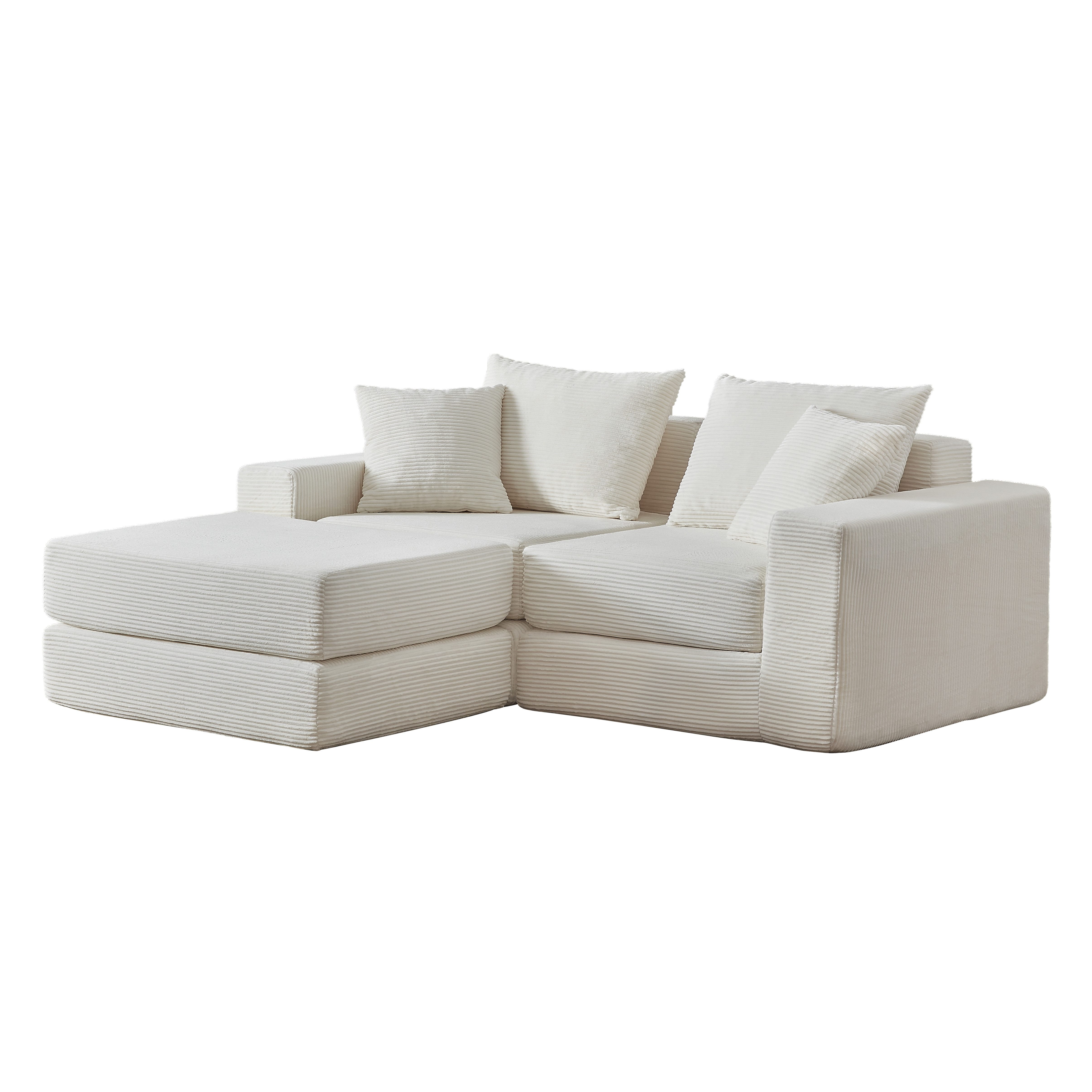 Orvane Sofa PixelPilot Modulares Cordsofa, 2-Sitzer oder L-Sofa, Vollschaum, 3-teiliges Sofa-Set, Als 2-Sitzer oder L-Sofa modular kombinierbar, bis 200 kg belastbar