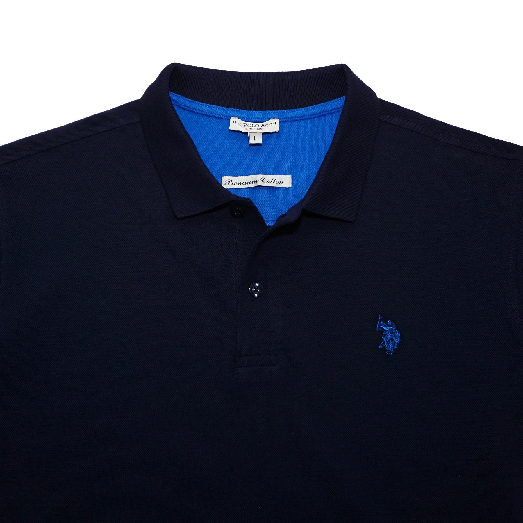 Poloshirt Shirt Basic Poloshirt Polo (1-tlg) Assn Polo Shortsleeve U.S. dunkelblau