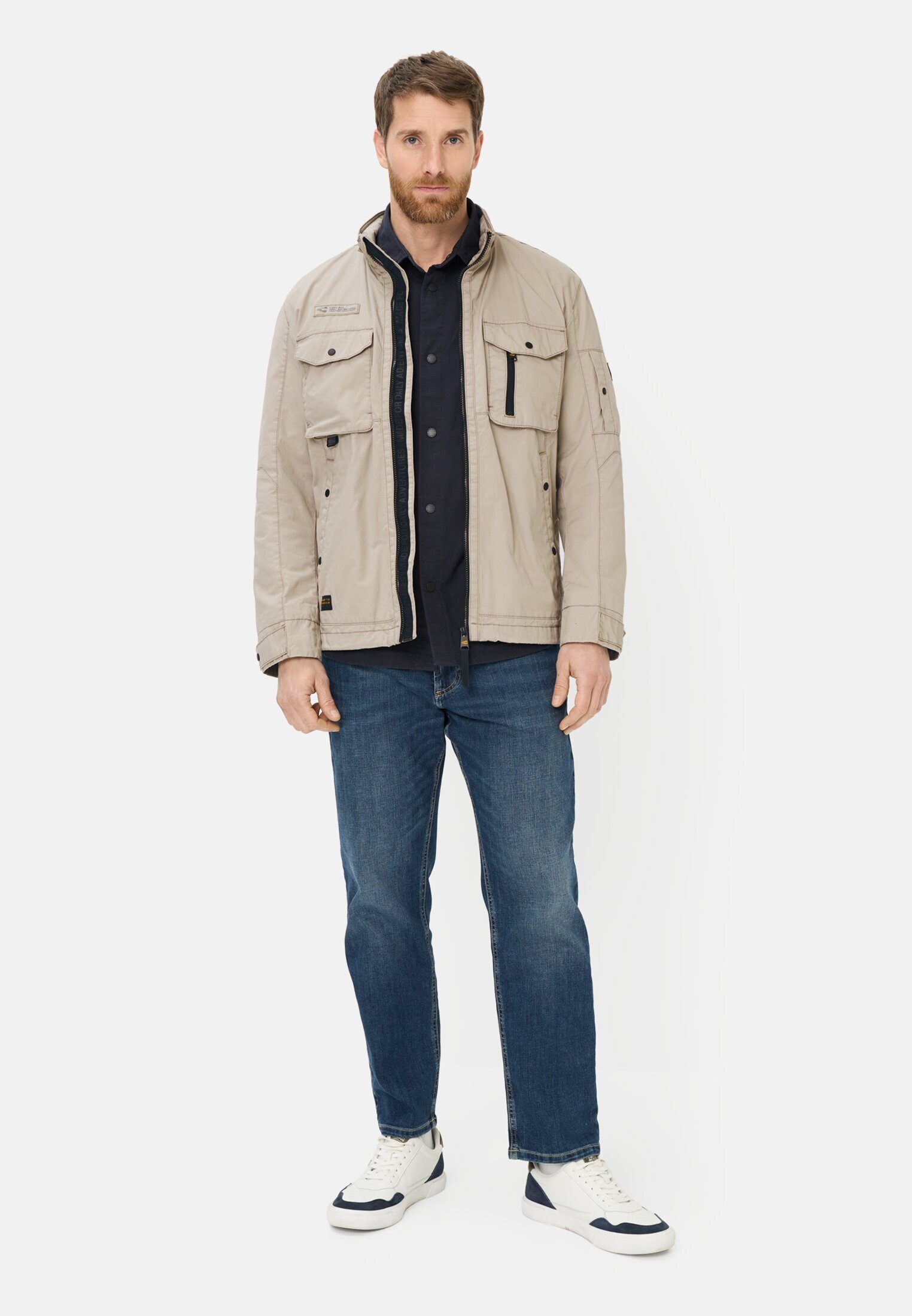 camel active Blouson Blouson mit Stehkragen Langarm Markenlogo