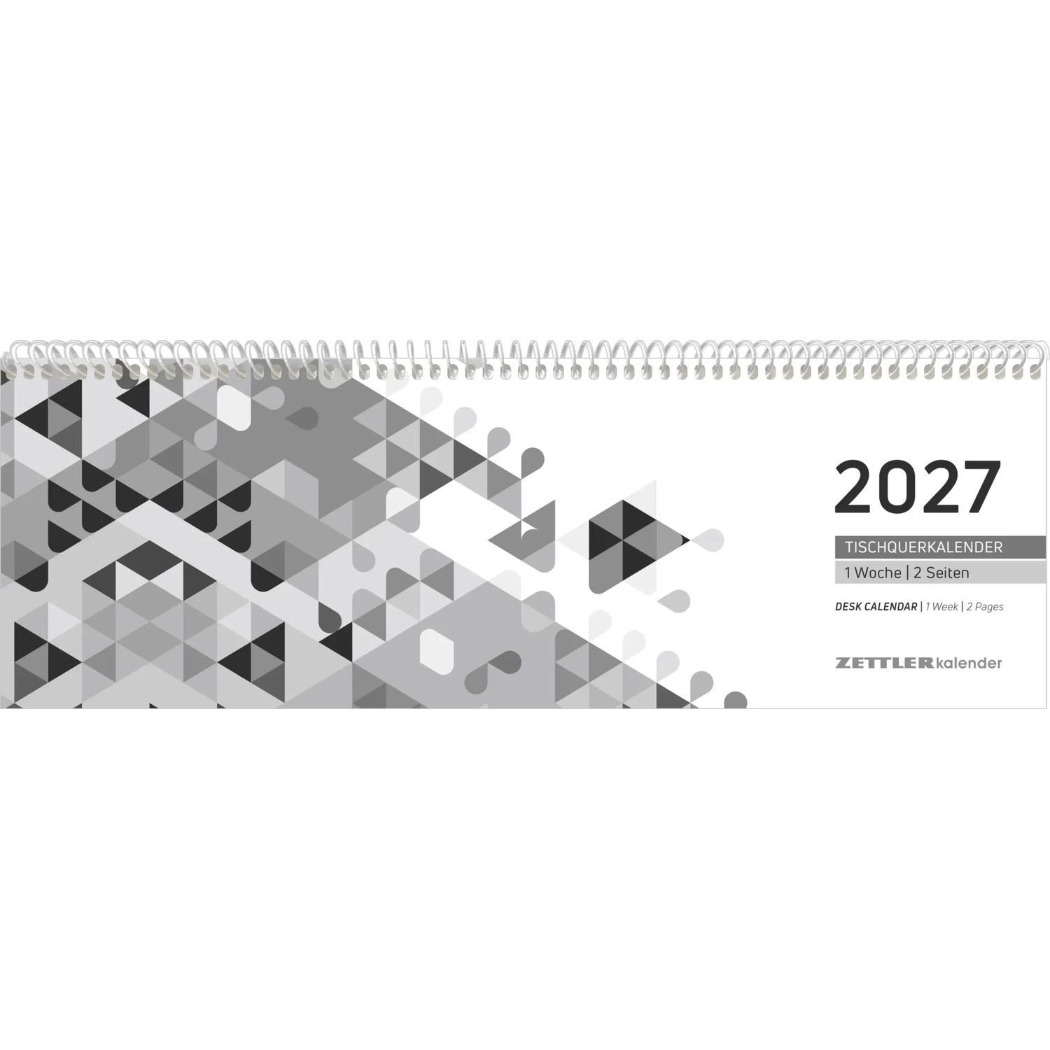 Querkalender Tischquerkalender 1W/2S schwarz 2027