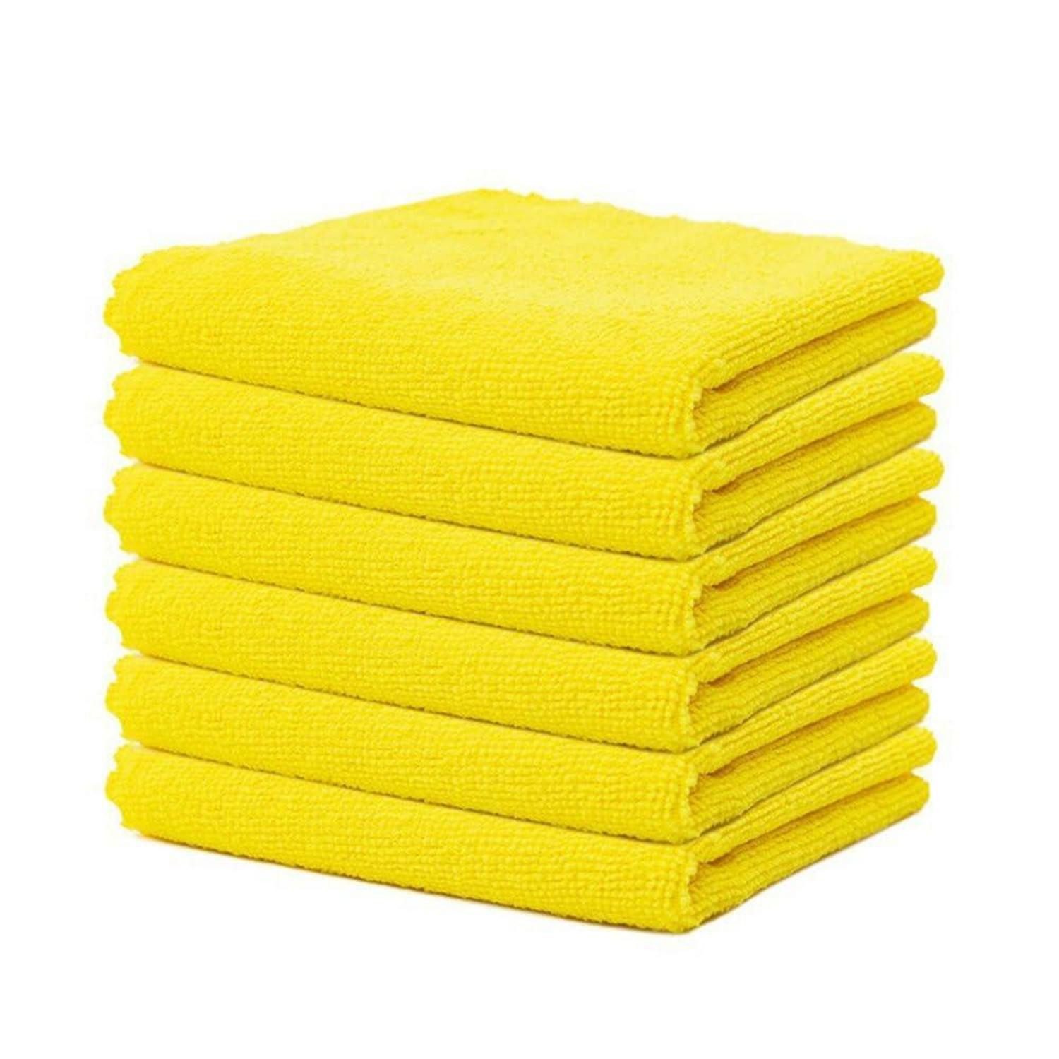 LuxusKollektion Mikrofaser Reinigungstuch 30x30cm Gelb 12St. Mikrofasertuch (Textil, 30x30 cm, 12-tlg)