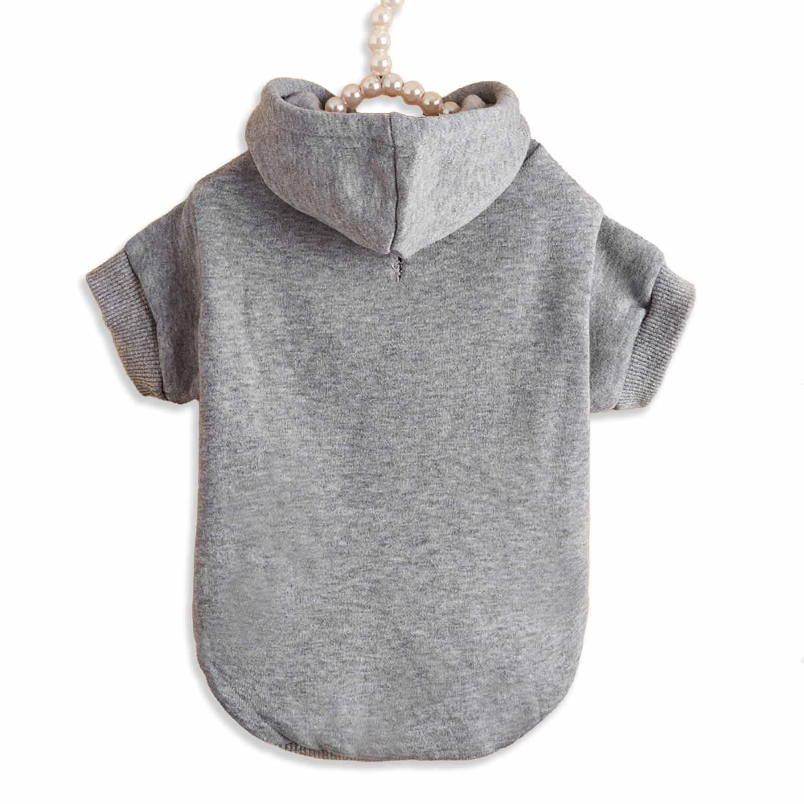Tierjacke Hundepullover Hoodie für kleine Hunde - S in grau