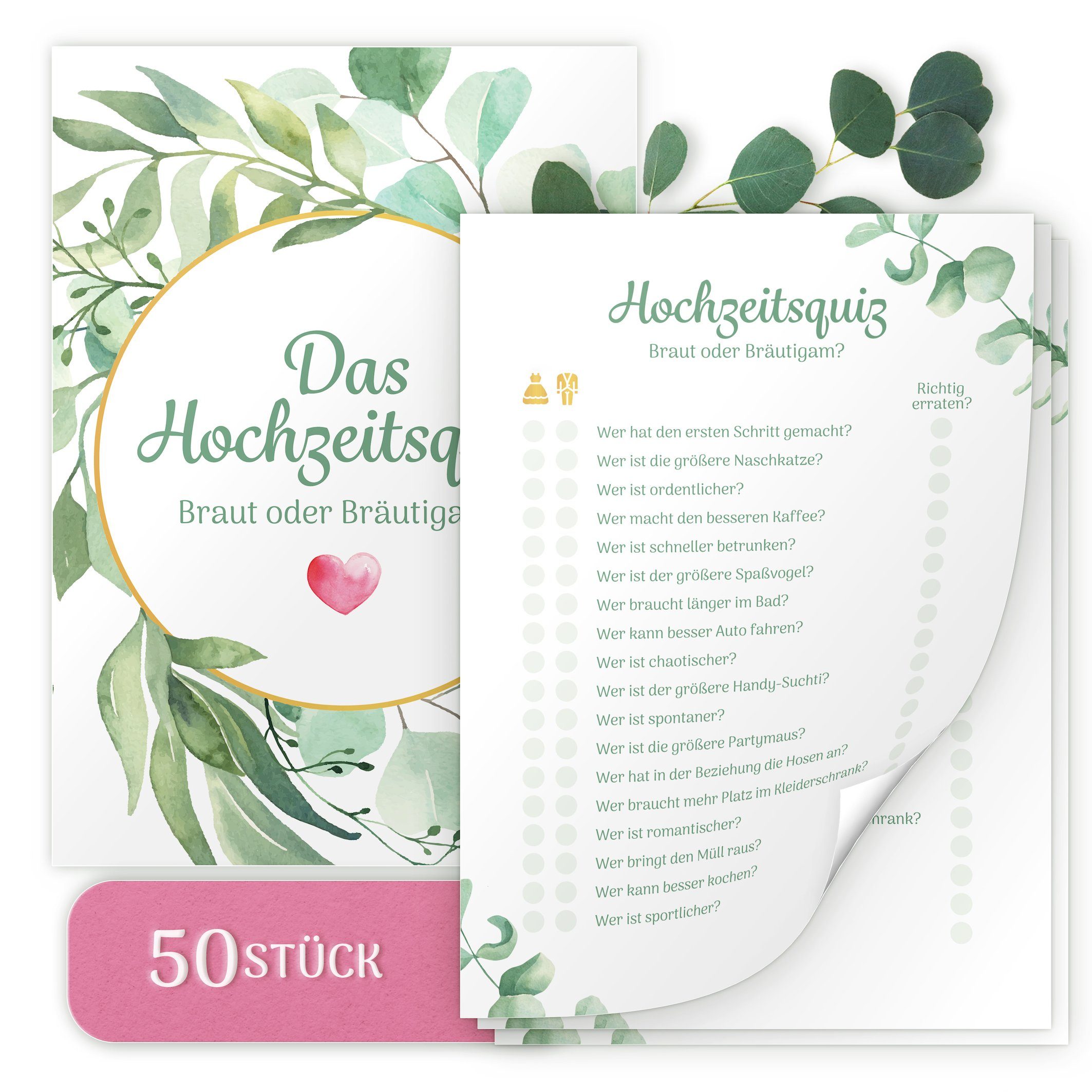 - A5 mit Fragen Karten lustigen Hochzeitsquiz AMARI DIN 50 Amari Hochzeitskarte 18 ®