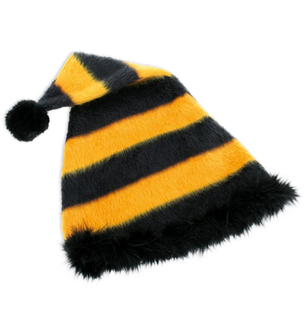 Kostüm Bienen Biene Zipfelmütze mit Bommel Orange Schwarz Karneval Fasching