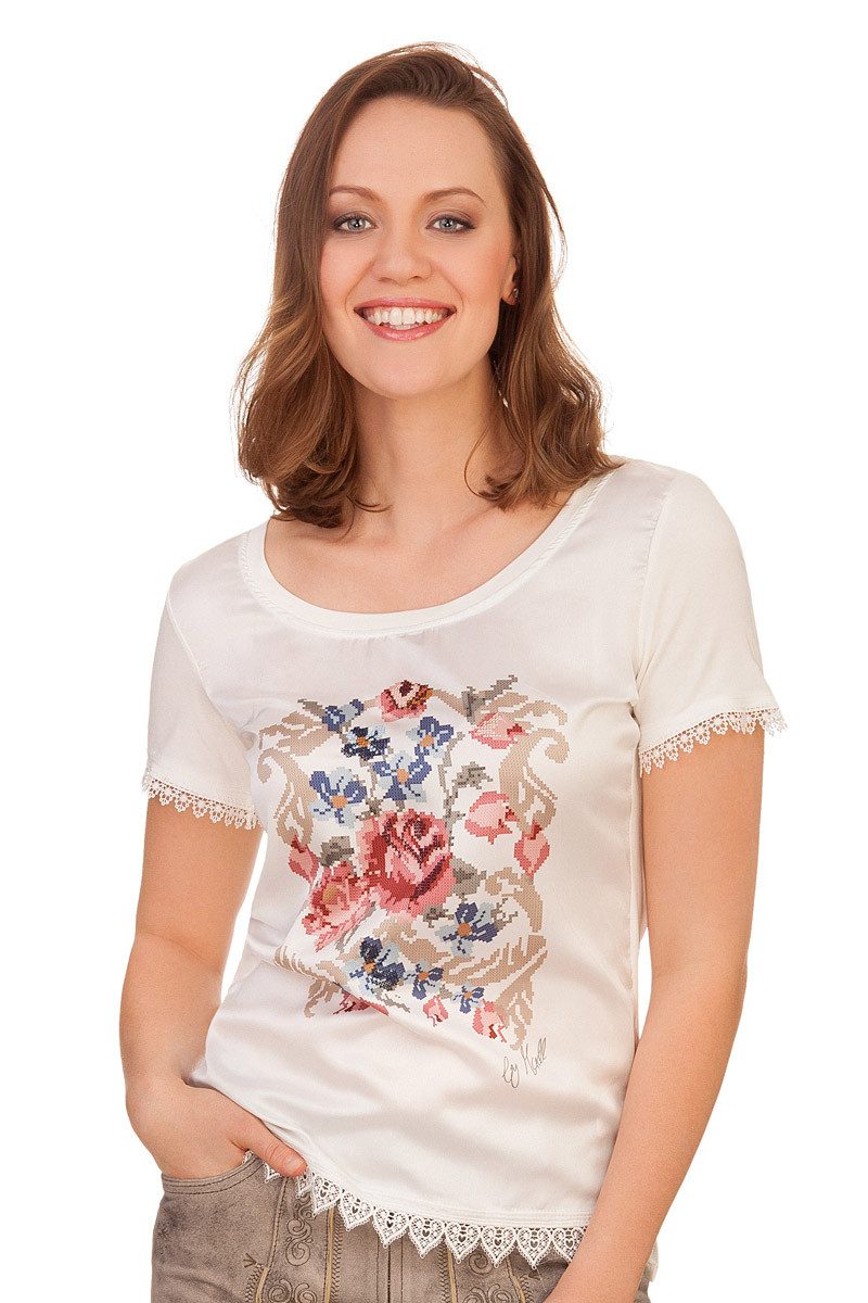 Krüger Madl Trachtenshirt Trachtenshirt Damen - BIANCA - ecru