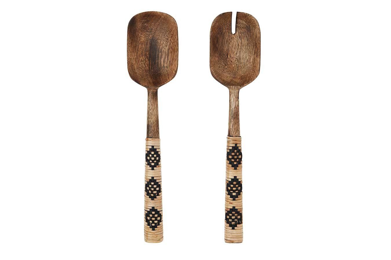 Madam Stoltz Salatbesteck Salatbesteck Mangoholz 26 cm