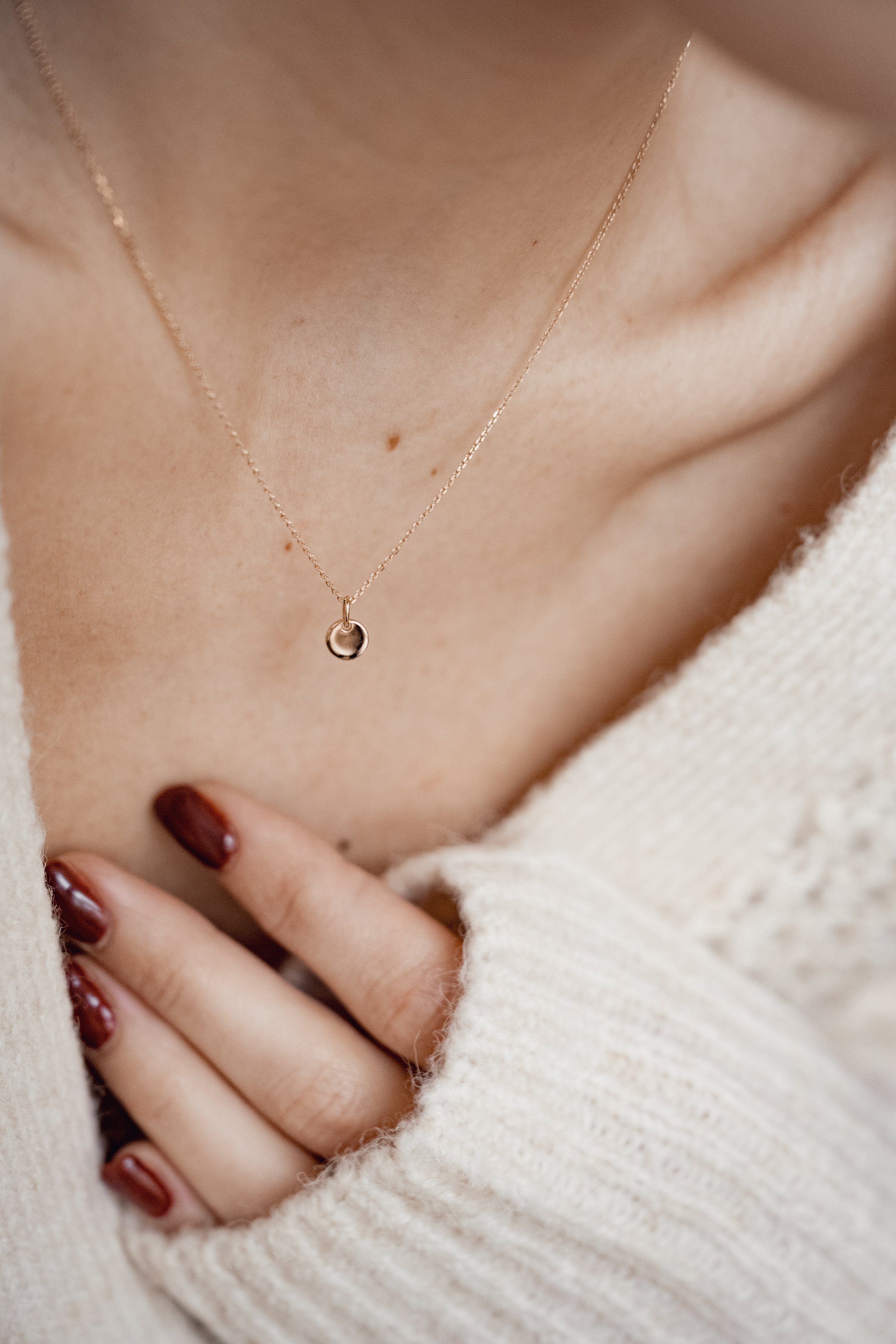 Dear Me Goldkette für Damen mit Kreis Anhänger, 585 Echtgold, 14K Massivgol günstig online kaufen