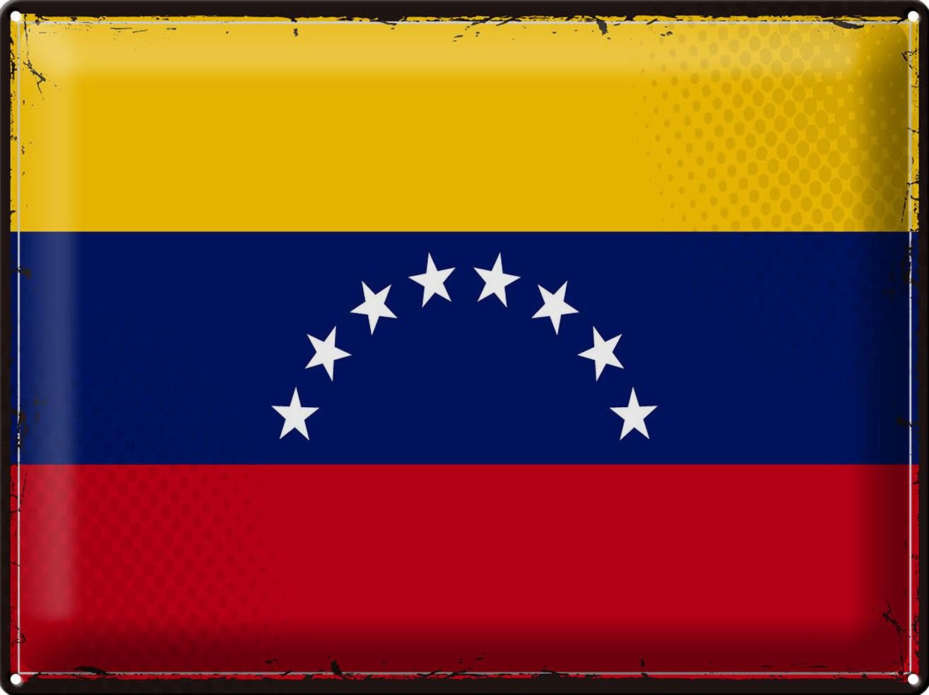Metallschild Flagge Venezuela 40x30cm Retro Flag Venezuela