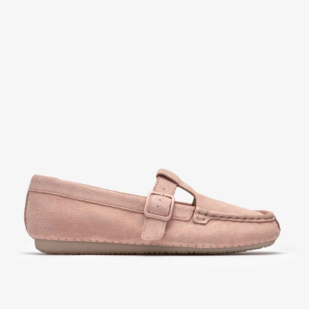 Clarks Clarks - Freckle Tbar Light Pink Suede - Rot Slipper