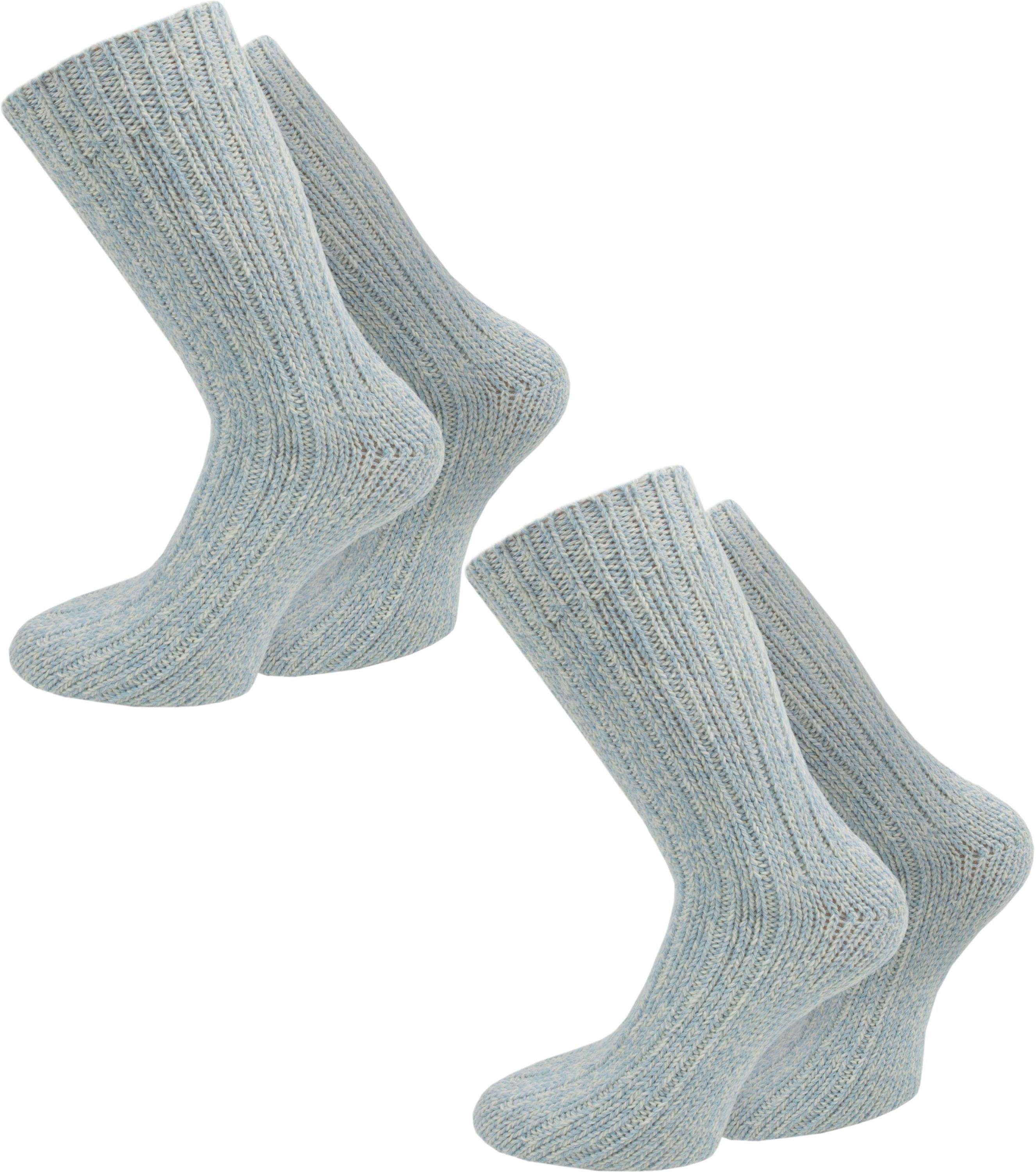 normani Thermosocken 2 Paar Norweger-Socken Pastelltöne (Set, 2-Paar, 2 Paar) natürlich warm Hellblau