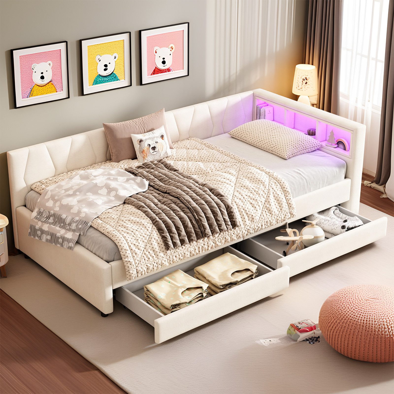 REDOM Schlafsofa Modernes Polsterbett mit LED-Beleuchtung, günstig online kaufen
