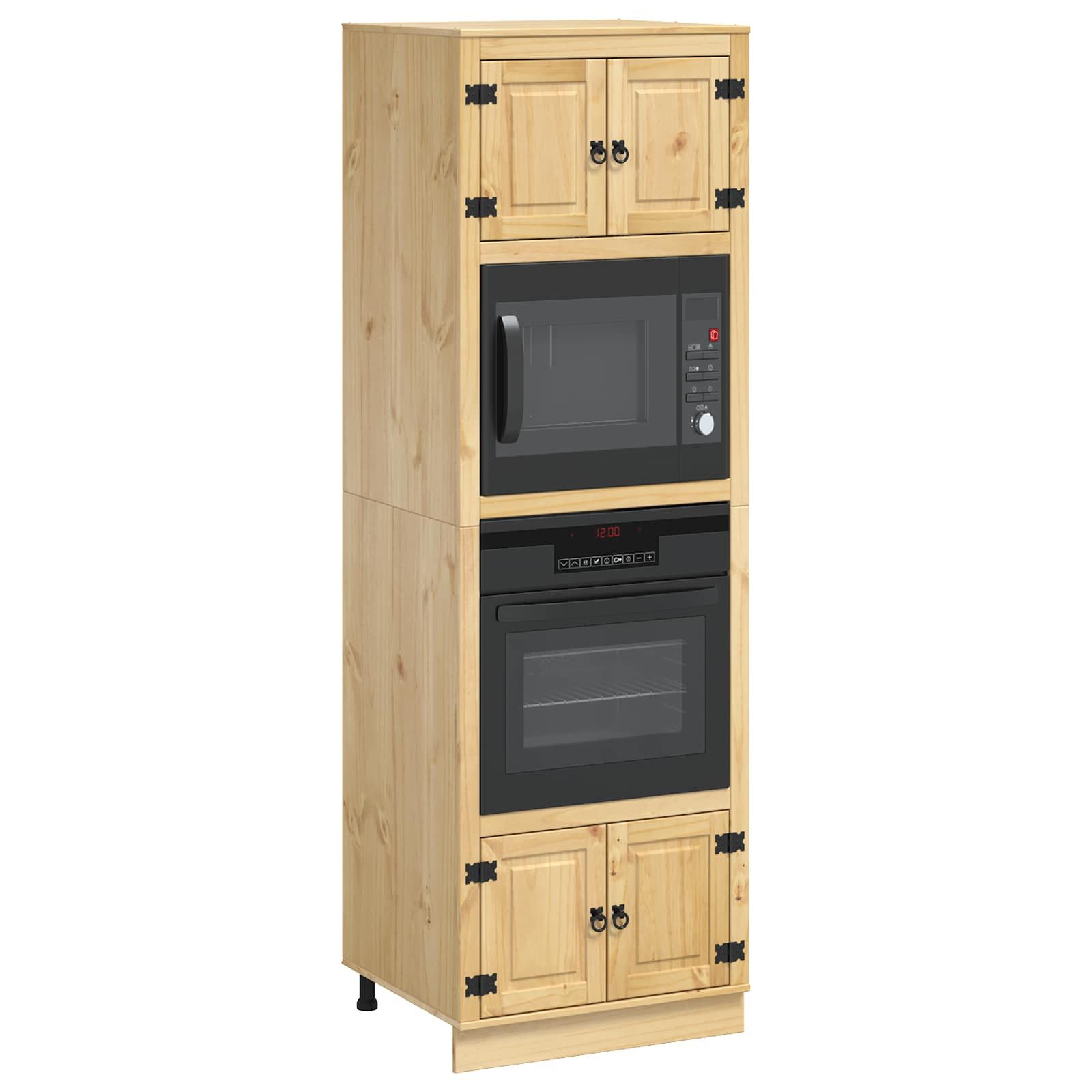 vidaXL Küchenzeile, Schrank mit Regal Honig 60 x 32 x 40 cm Massives Kiefernholz