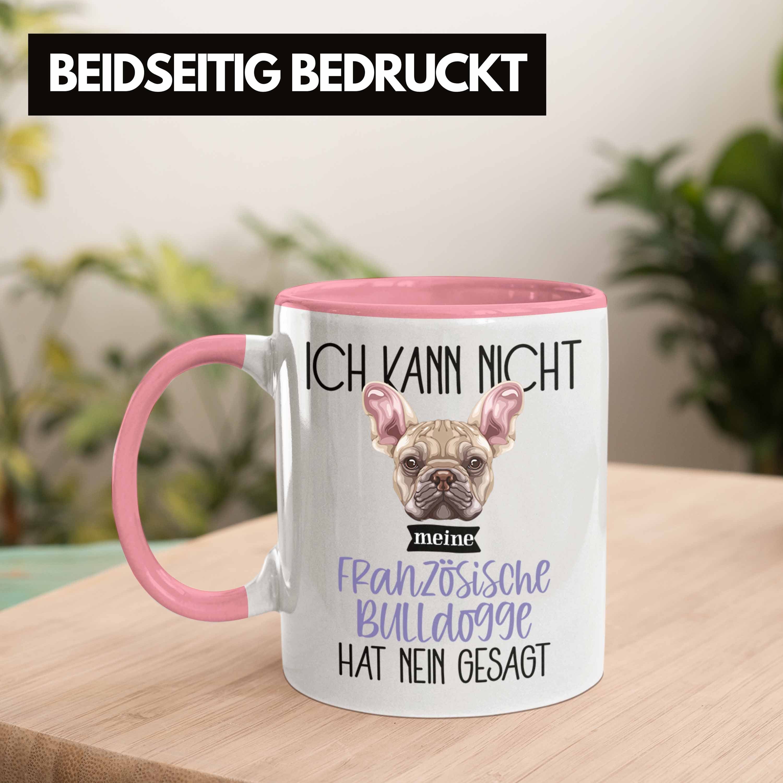 Trendation Bulldogge Tasse Geschenk Französische Geschen Spruch Besitzer Lustiger Rosa Tasse