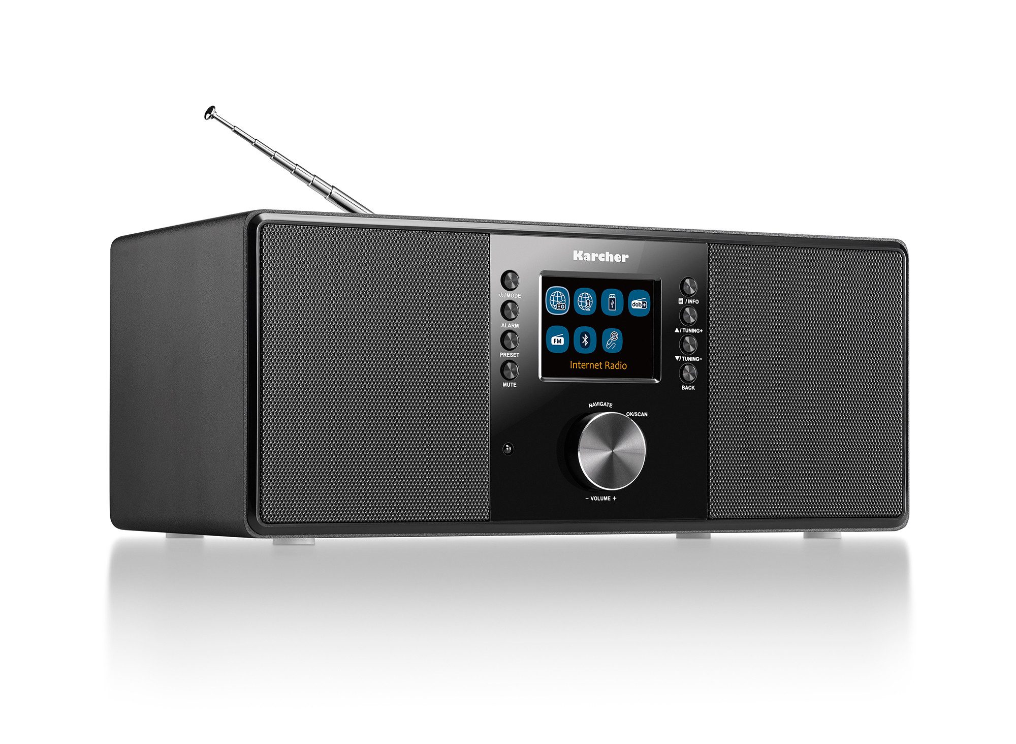 Karcher DAB 7000i Internet-Radio (Internetradio, DAB+, UKW (FM), 14 W, DAB+ / UKW-RDS, WLAN & Bluetooth, USB-Anschluss, AUX-IN, Wecker)