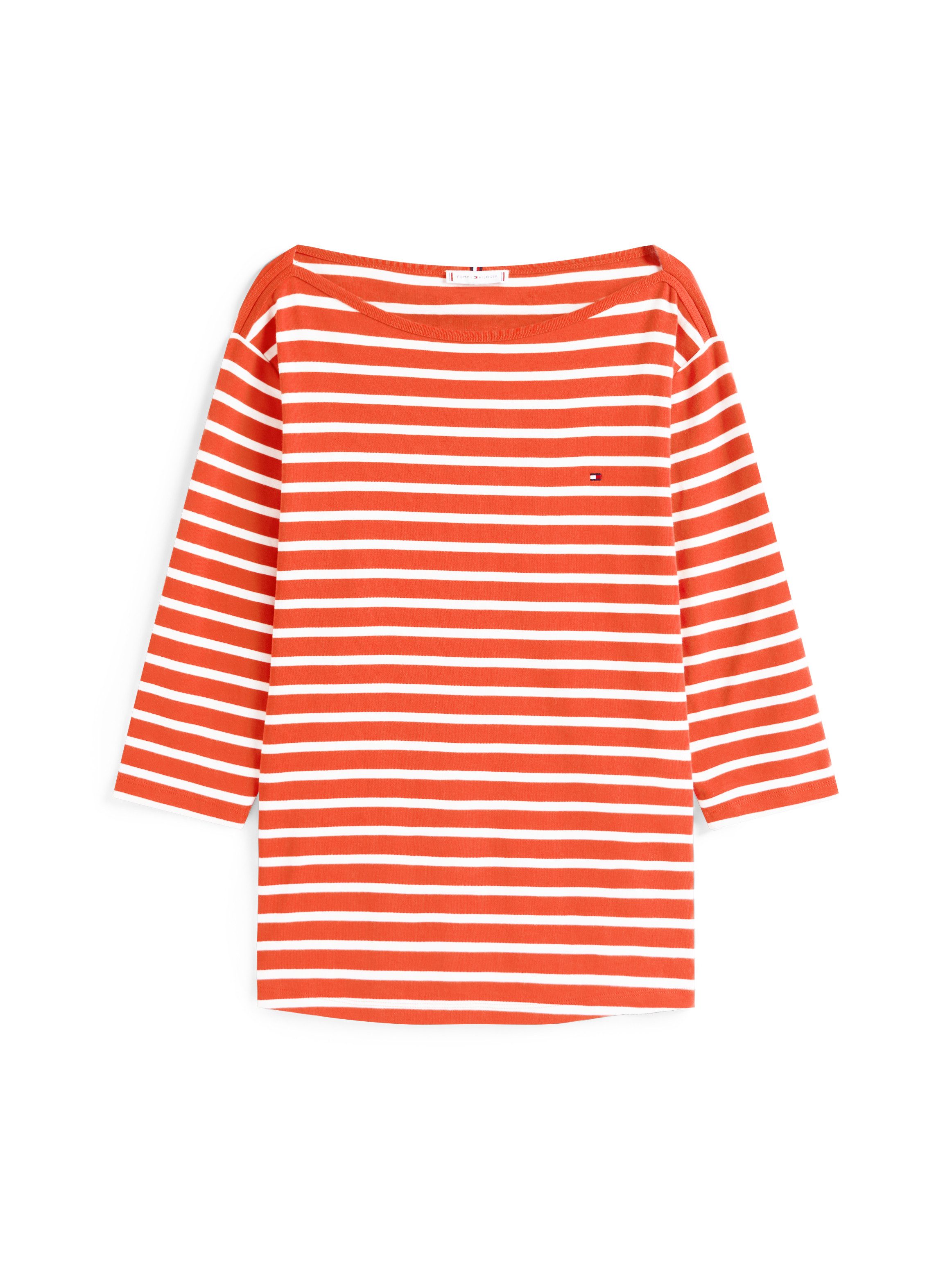 Tommy Hilfiger Curve T-Shirt CRV SLIM CODY BOAT-NK 3/4SLV in Großen Größen, 3/4 Ärmel, Logostickerei