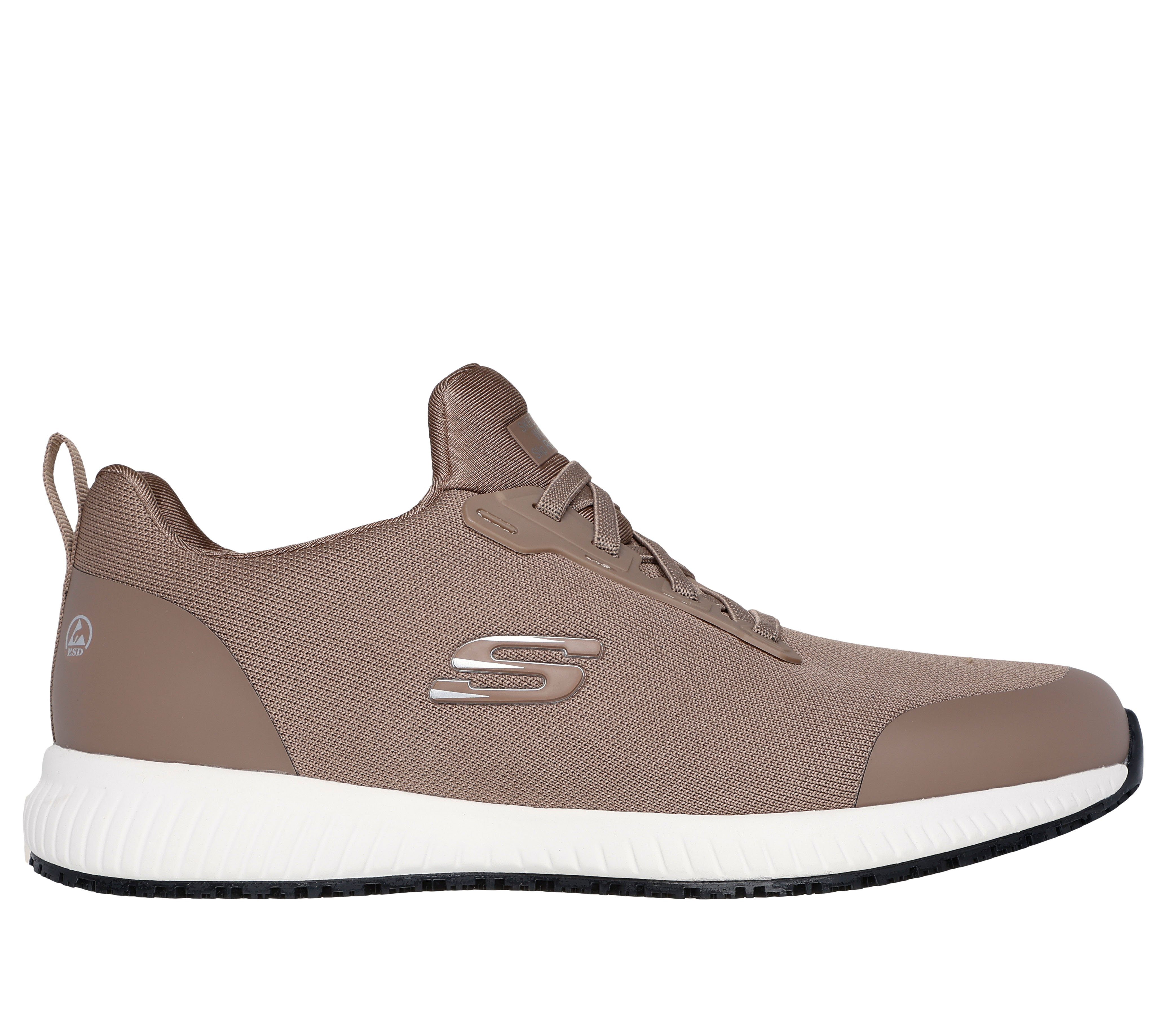 Skechers Arbeitsschuhe Herren SQUAD SR, Rutschhemmender Sneaker mit Memory Foam Arbeitsschuh Wasser- & schmutzabweisend - Relaxed Fit, mehr Platz für Komfort