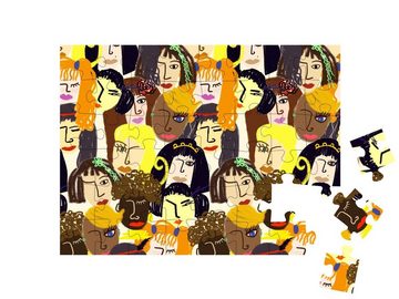 puzzleYOU Puzzle Abstrakte Kunst: Gesichter von Frauen, 48 Puzzleteile, puzzleYOU-Kollektionen