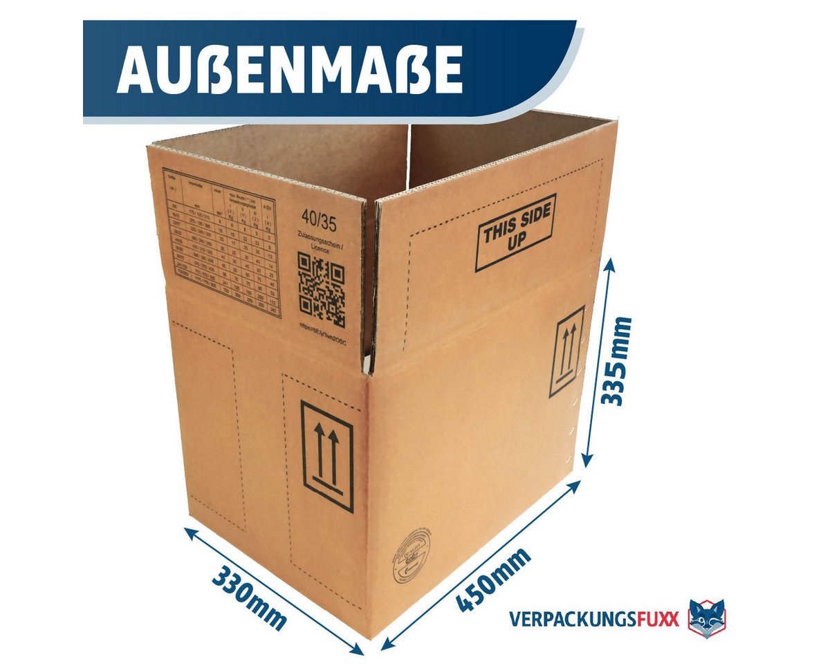 Thumbnail - VERPACKUNGSFUXX Versandkarton Gefahrgutkartons mit 4GV und 4G Zulassung, 40/45, Maße: 430 x 310 x 300 mm, 10 Stück