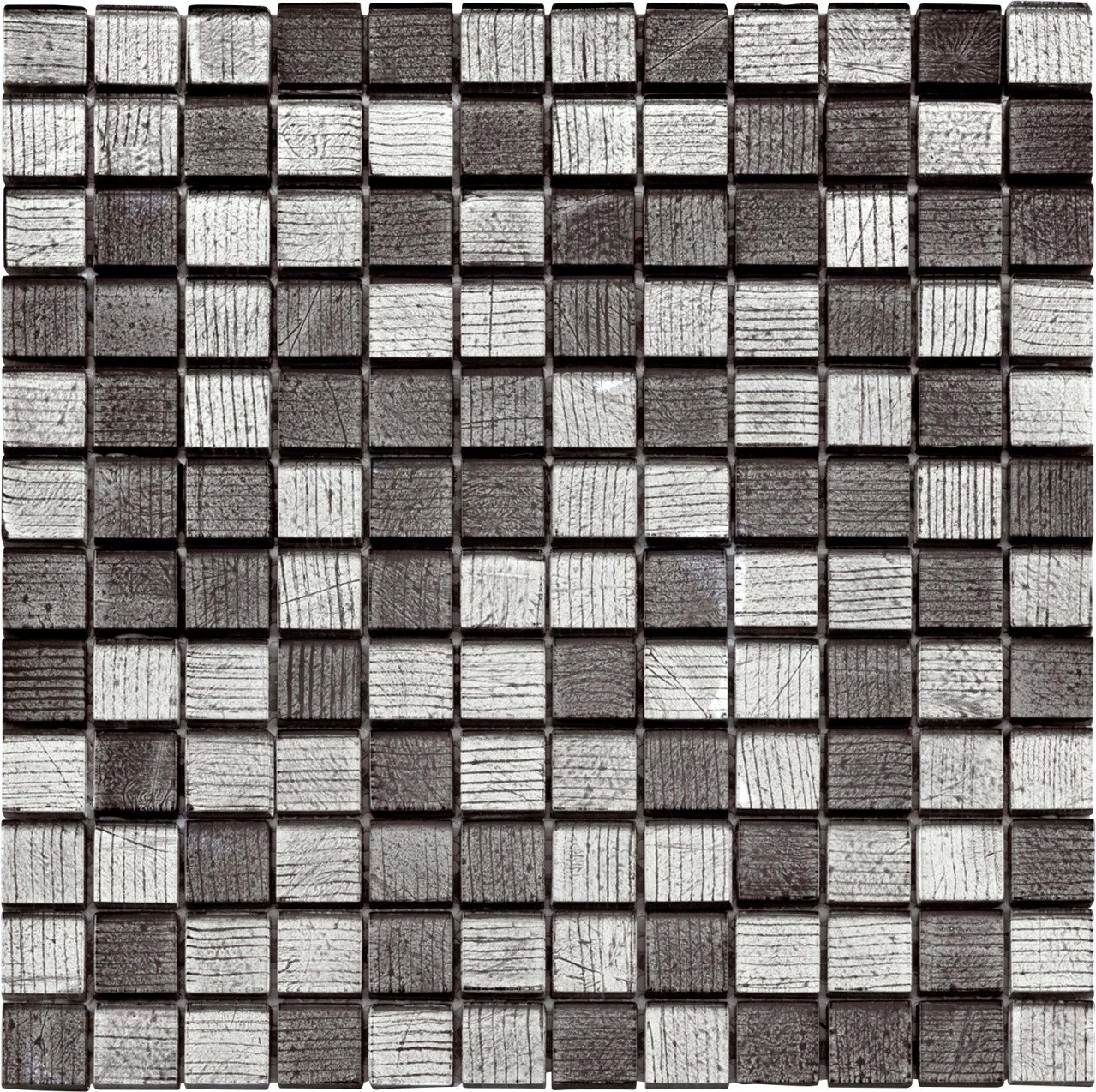 KNG Mosaikfliese Glas Mini 30 x 30 cm grau Steinmaß:, Glas, Grau