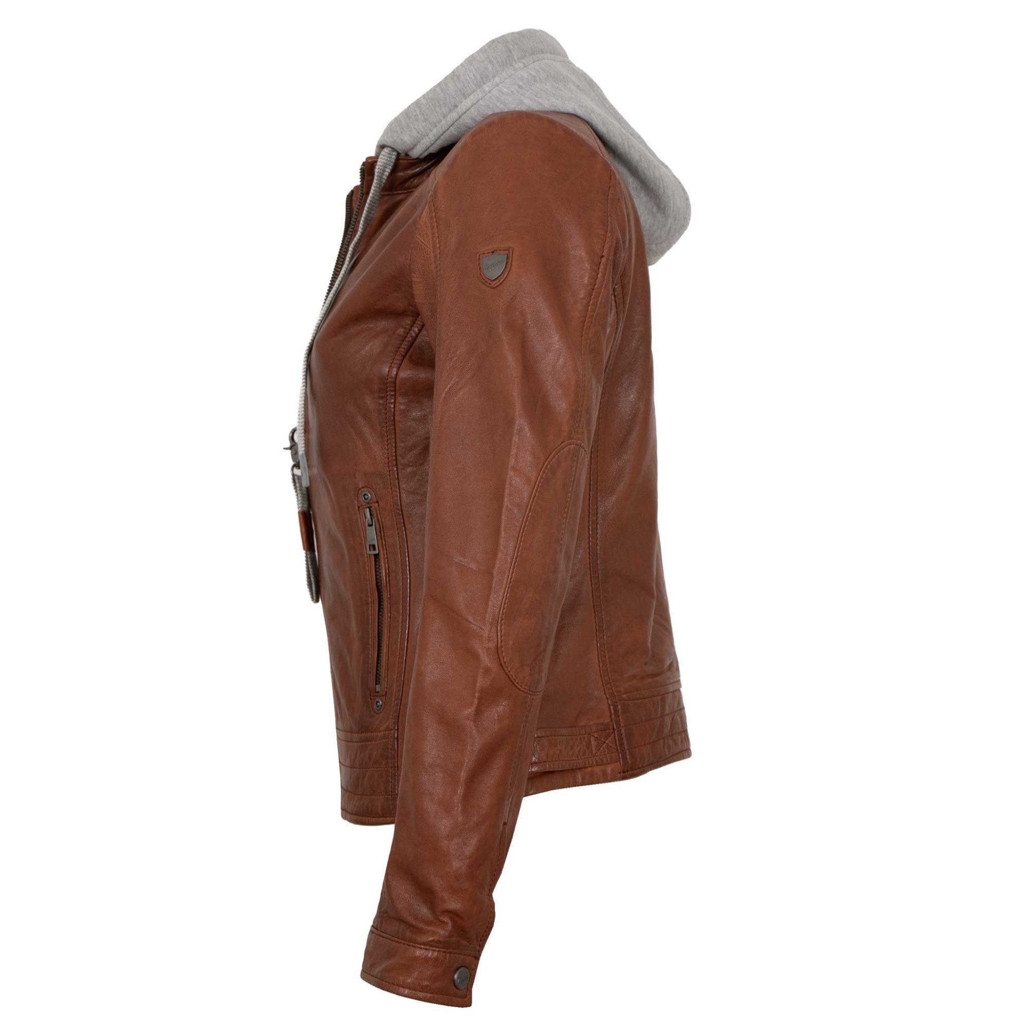 Mauritius Lederjacke MWAleni Mauritius - Damen Lederjacke Lammnappa Kapuze günstig online kaufen