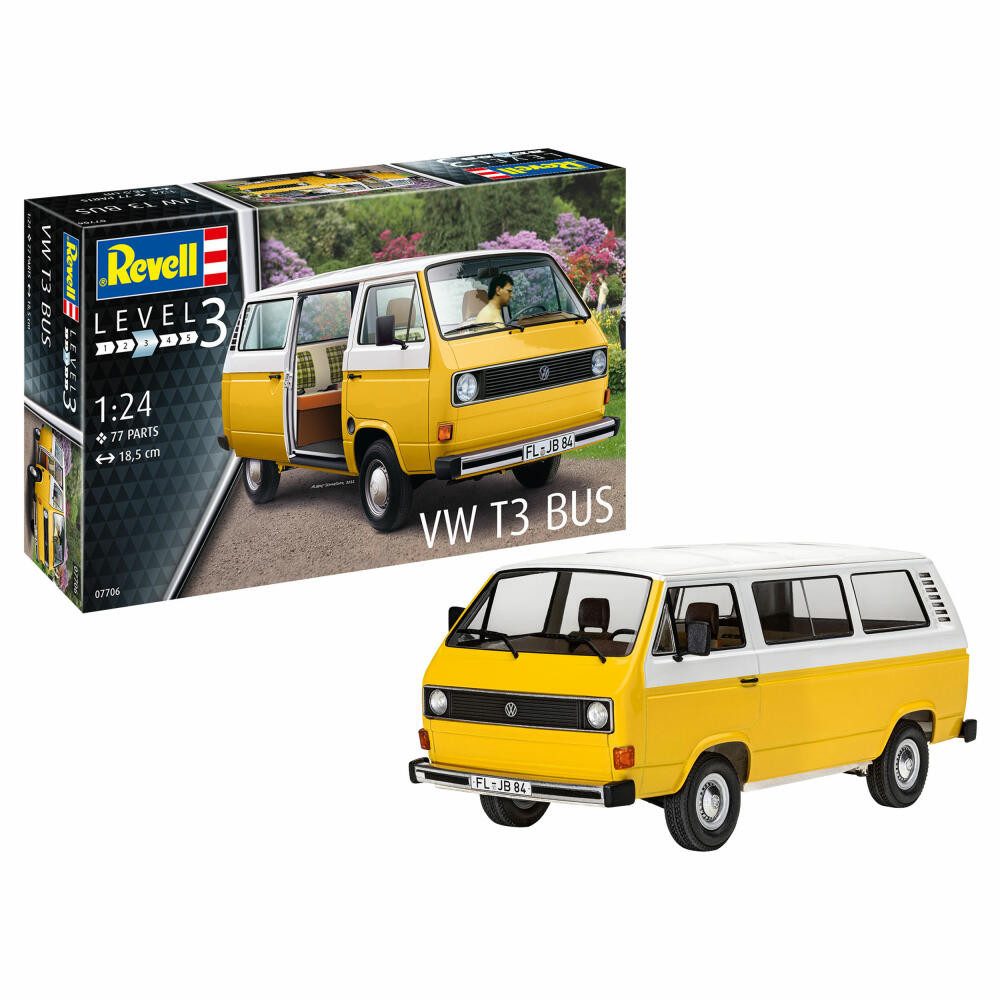 Revell® Modellbausatz VW T3 Bus, 07706, Maßstab 1:25, (77-tlg)