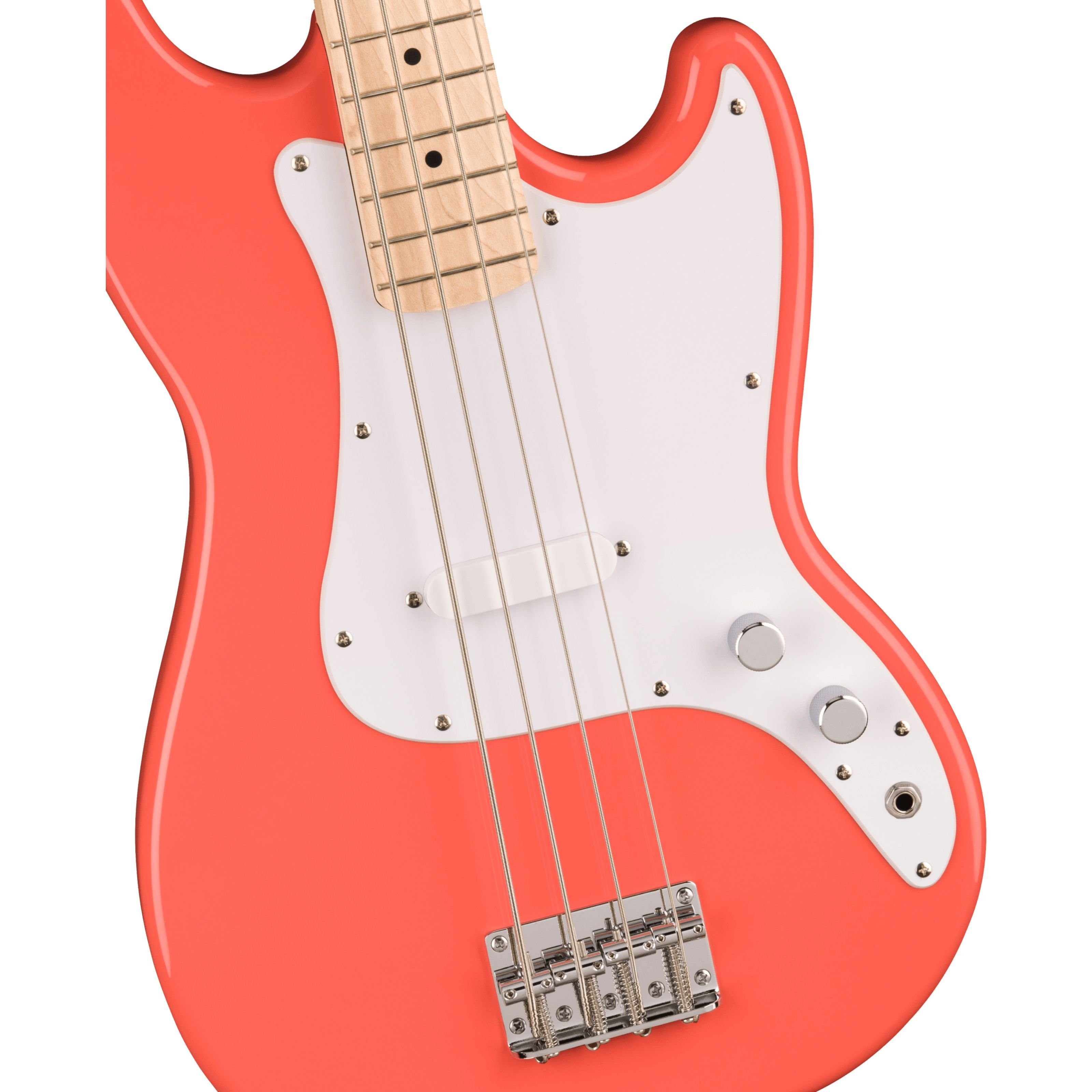 Squier E-Bass, E-Bässe, 4-Saiter E-Bässe, Sonic Bronco Bass MN Tahitian Coral - E-Bass