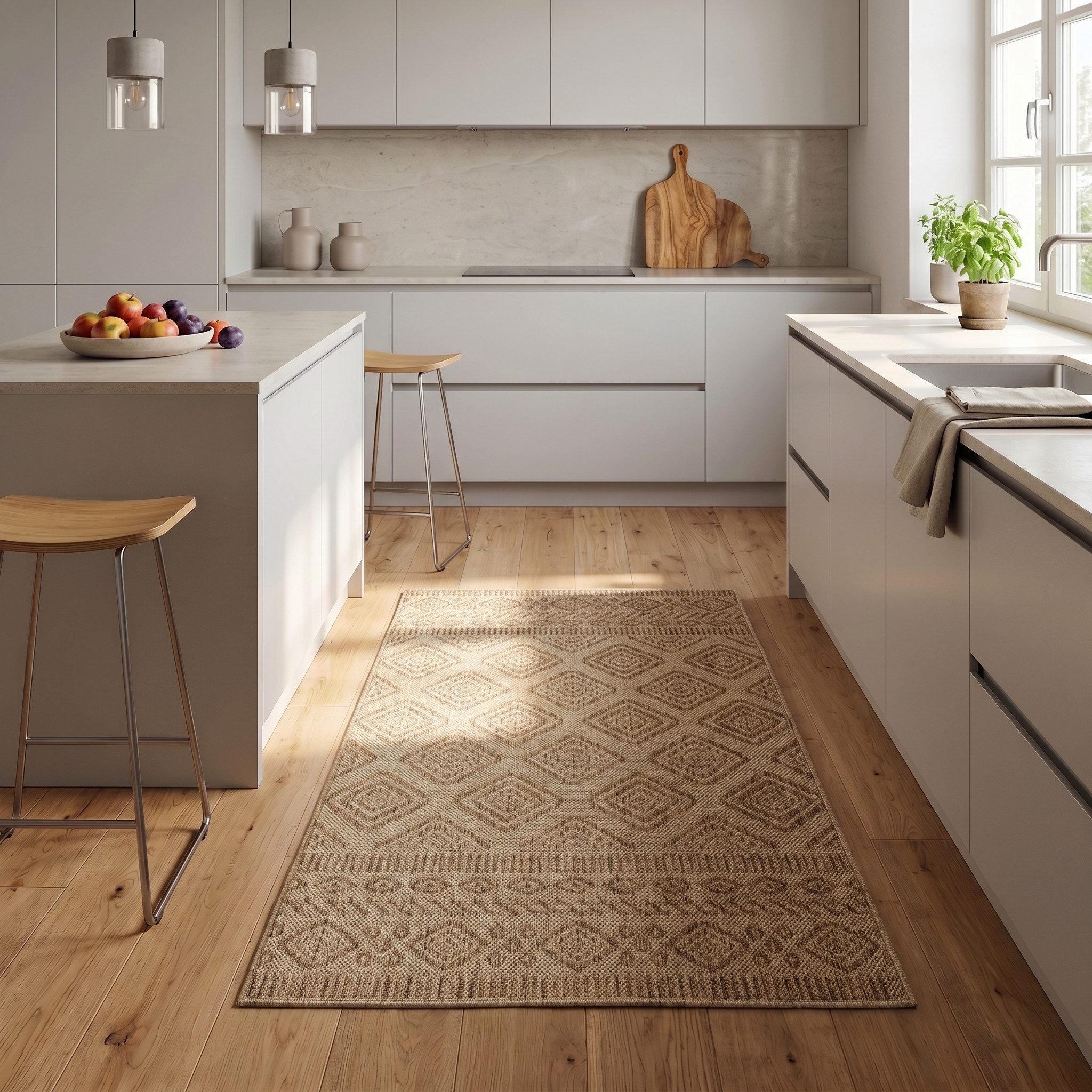 Teppium Teppich Ethno, Läufer, Höhe: 3 mm, Teppich Wetterfest Waschbar Balkon, Garten, Terrasse und Küchenteppich