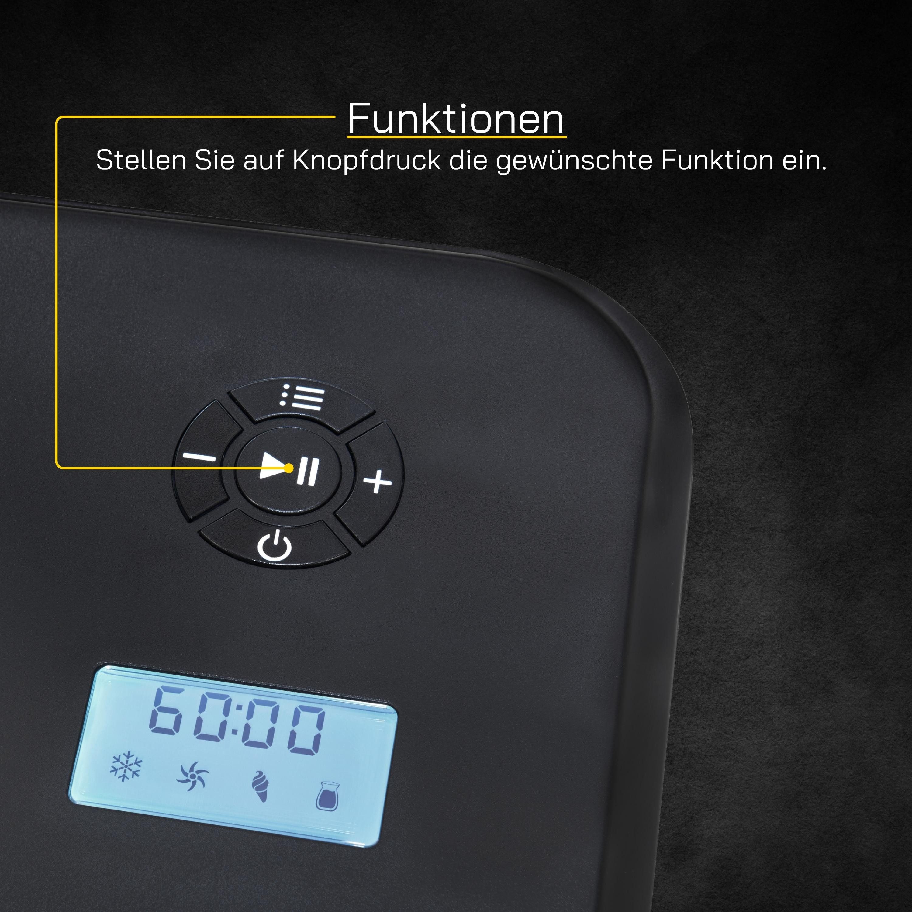 Gutfels Eismaschine ICE CREAM 4025, 1,50 l, 120,00 W, Transparenter Deckel